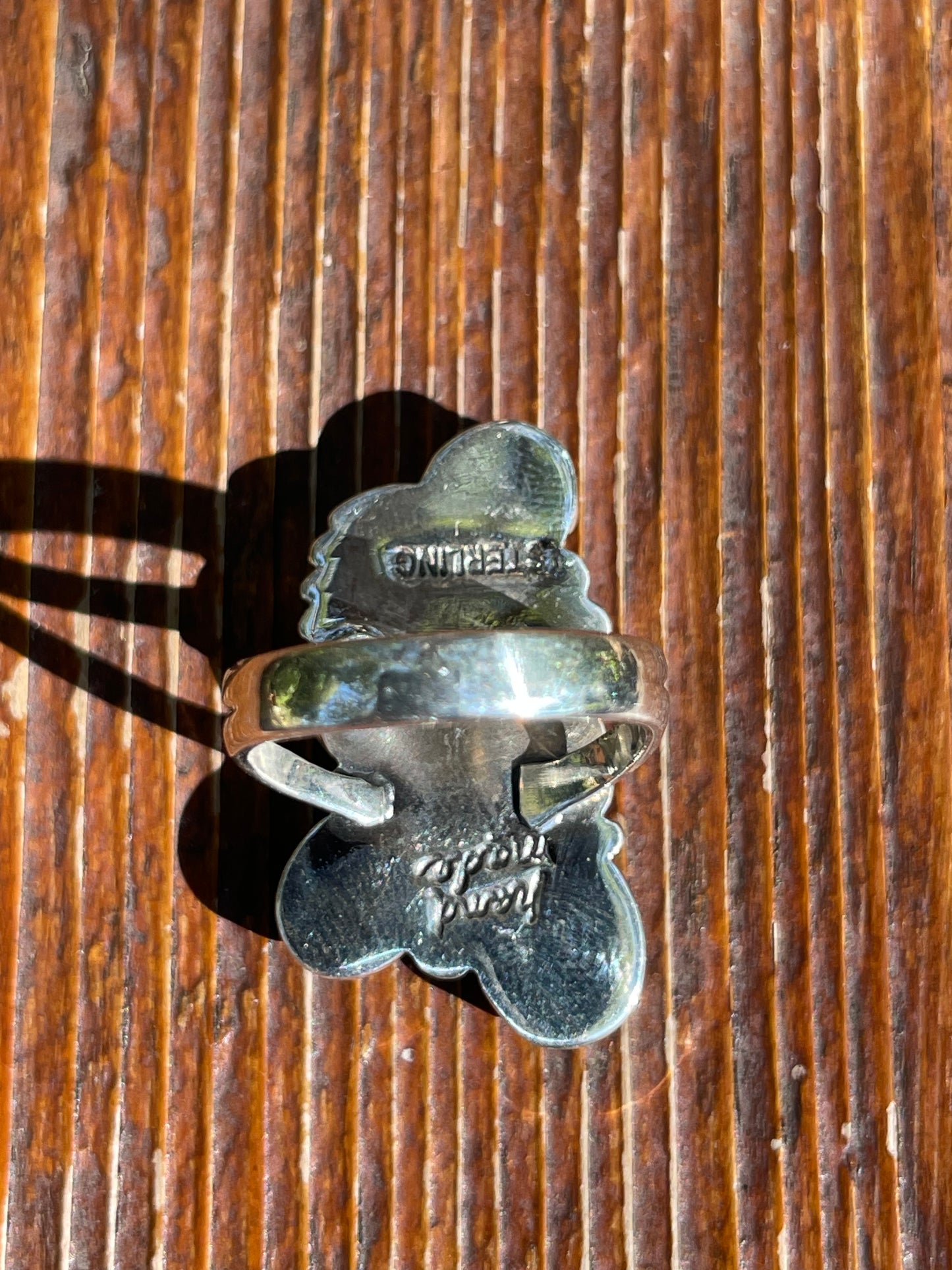 Turquoise Triple Stone Floral Ring Size 6 | Sterling Silver 925 B380