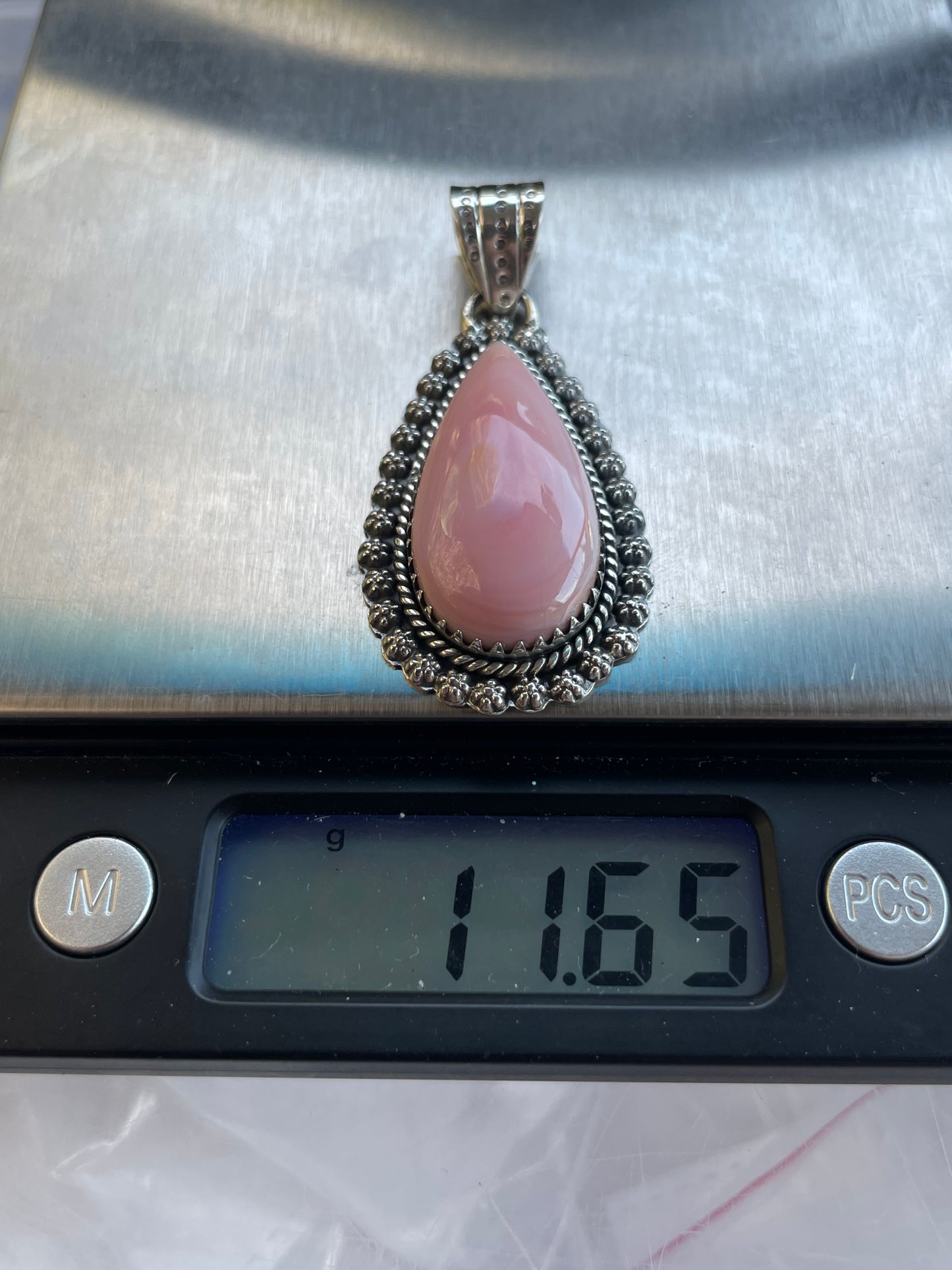 Pink Conch Teardrop Pendant | Sterling Silver 925 B681