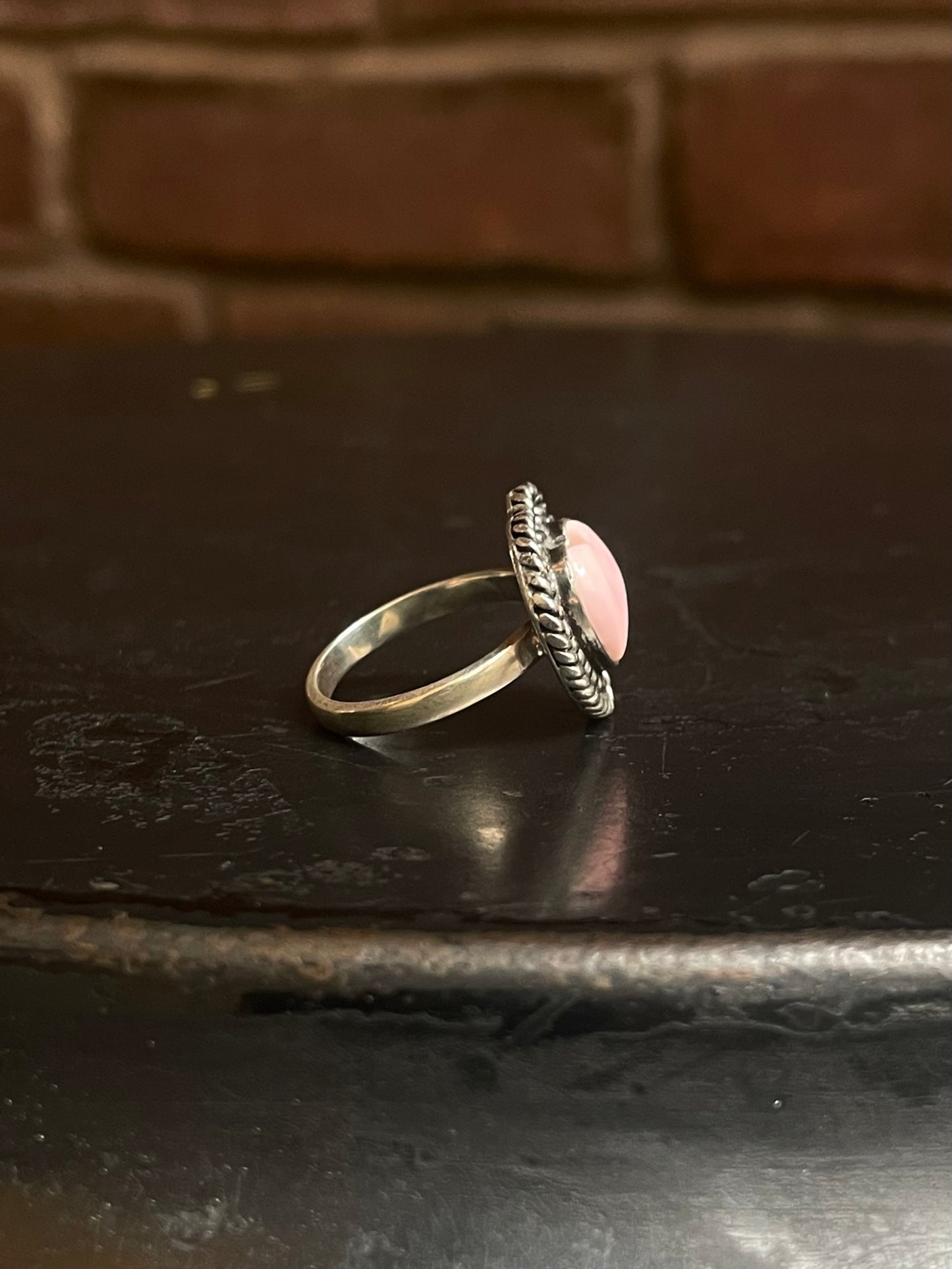 Pink Conch Heart Ring Size 8.75 | 925 Sterling Silver G126