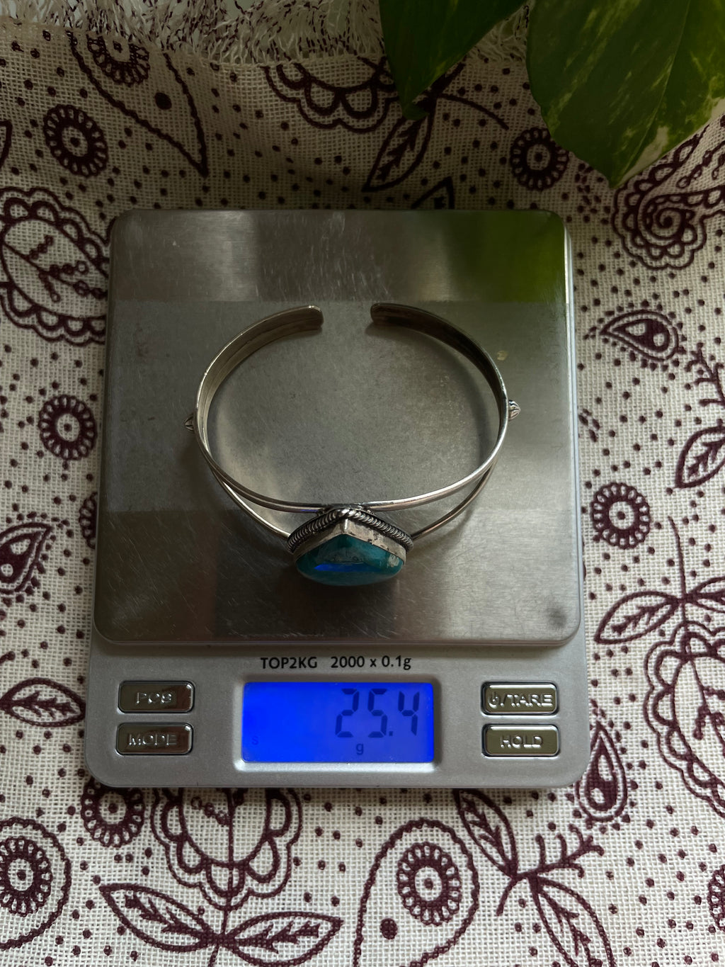 Turquoise Teardrop Cuff Bracelet | 925 Sterling Silver D281