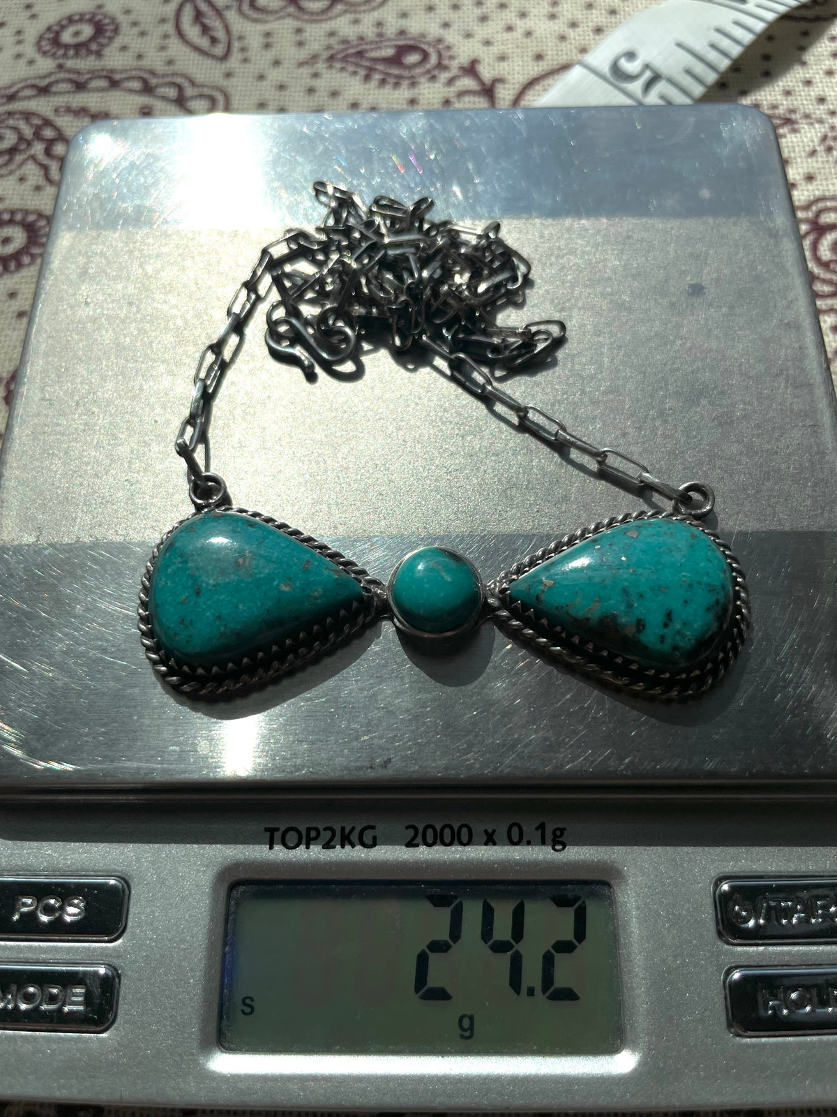 Kingman Turquoise Bar Necklace | Bow Style Center | 925 Silver E624