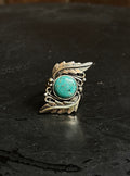 Kingman Turquoise Feather Ring Size 5.75 | 925 Sterling Silver Southwest E167