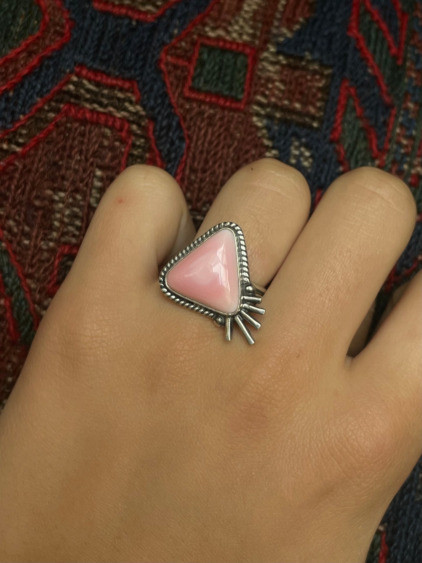 Pink Conch Ring Size 8 | 925 Sterling Silver G105