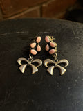 Pink Conch Bow Stud Earrings | 925 Sterling Silver G672