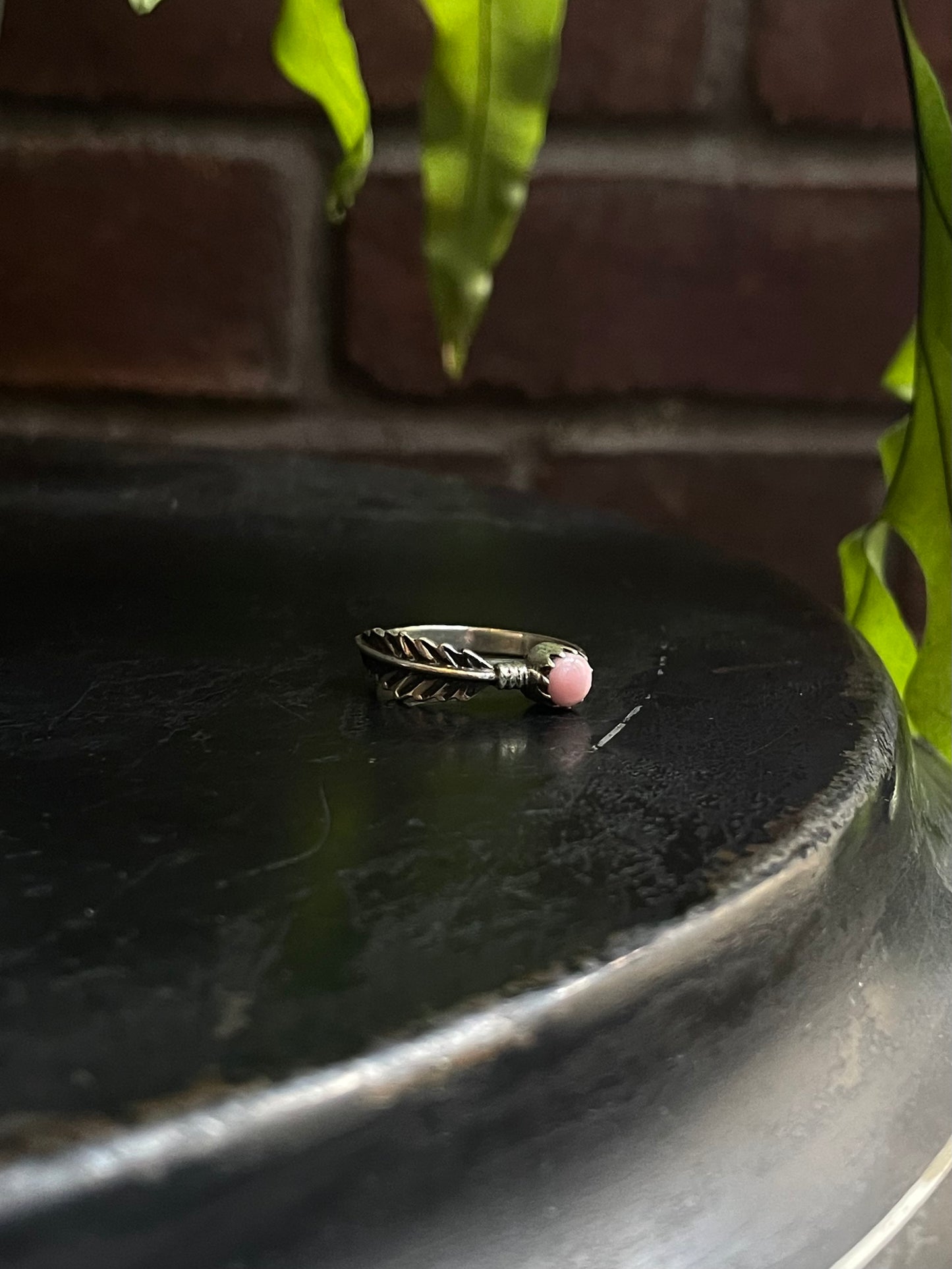 Pink Conch Feather Ring | Sterling Silver 925 Size 9.5 C743