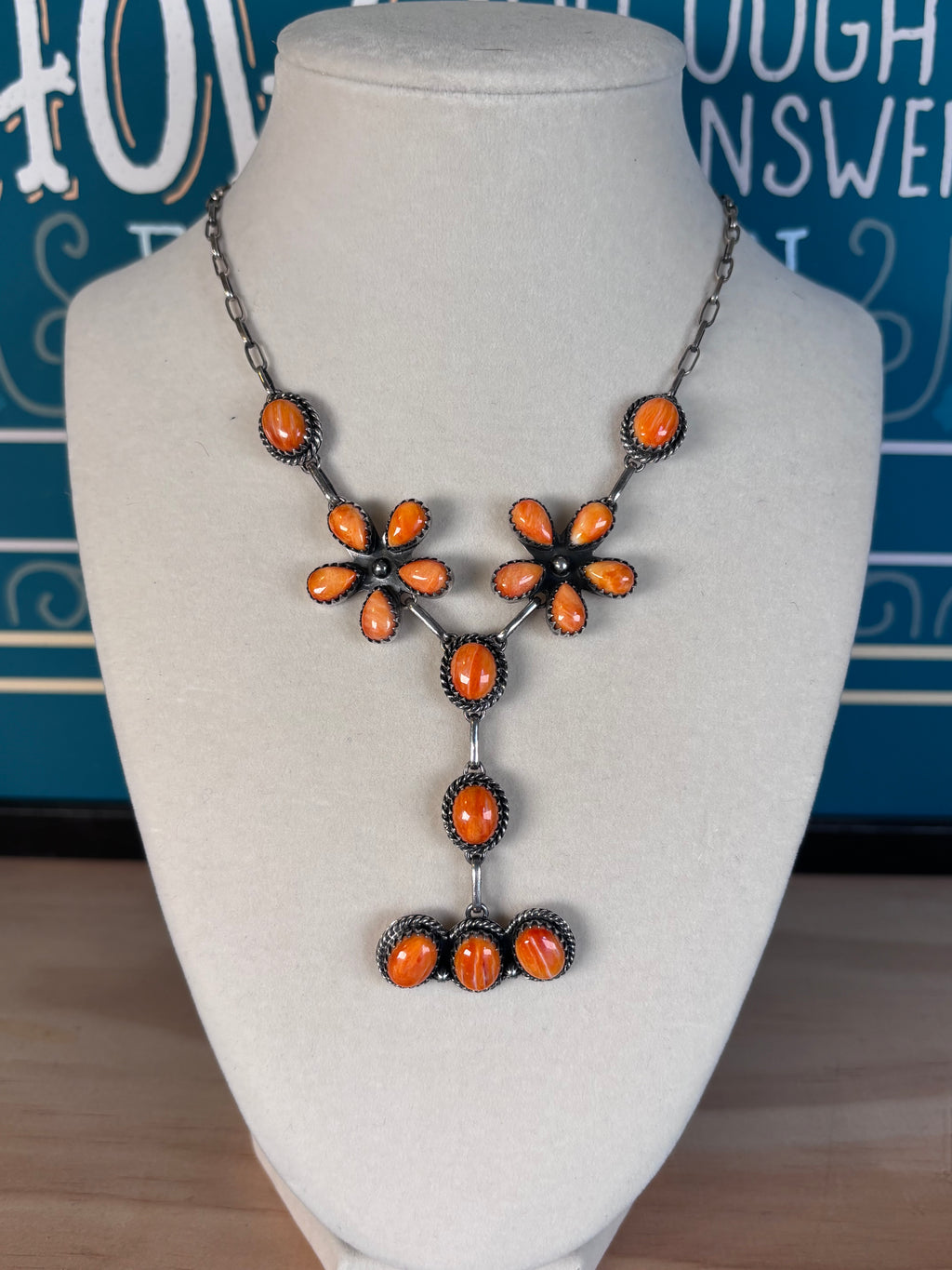 Spiny Oyster Cluster Necklace | 925 Sterling Silver Southwestern Style