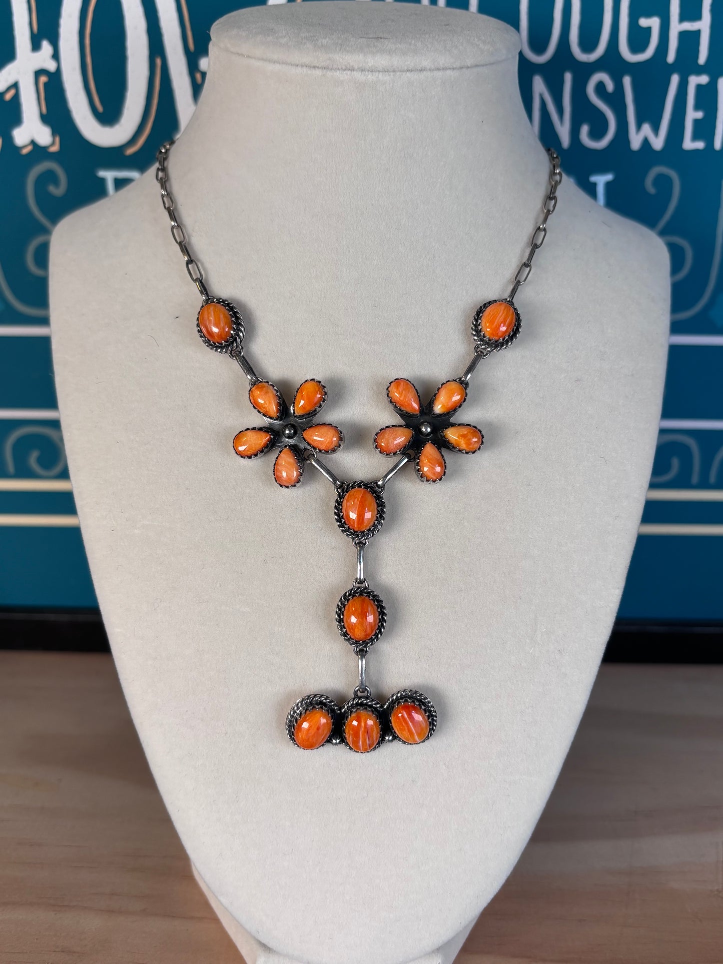 Spiny Oyster Cluster Necklace | 925 Sterling Silver Southwestern Style