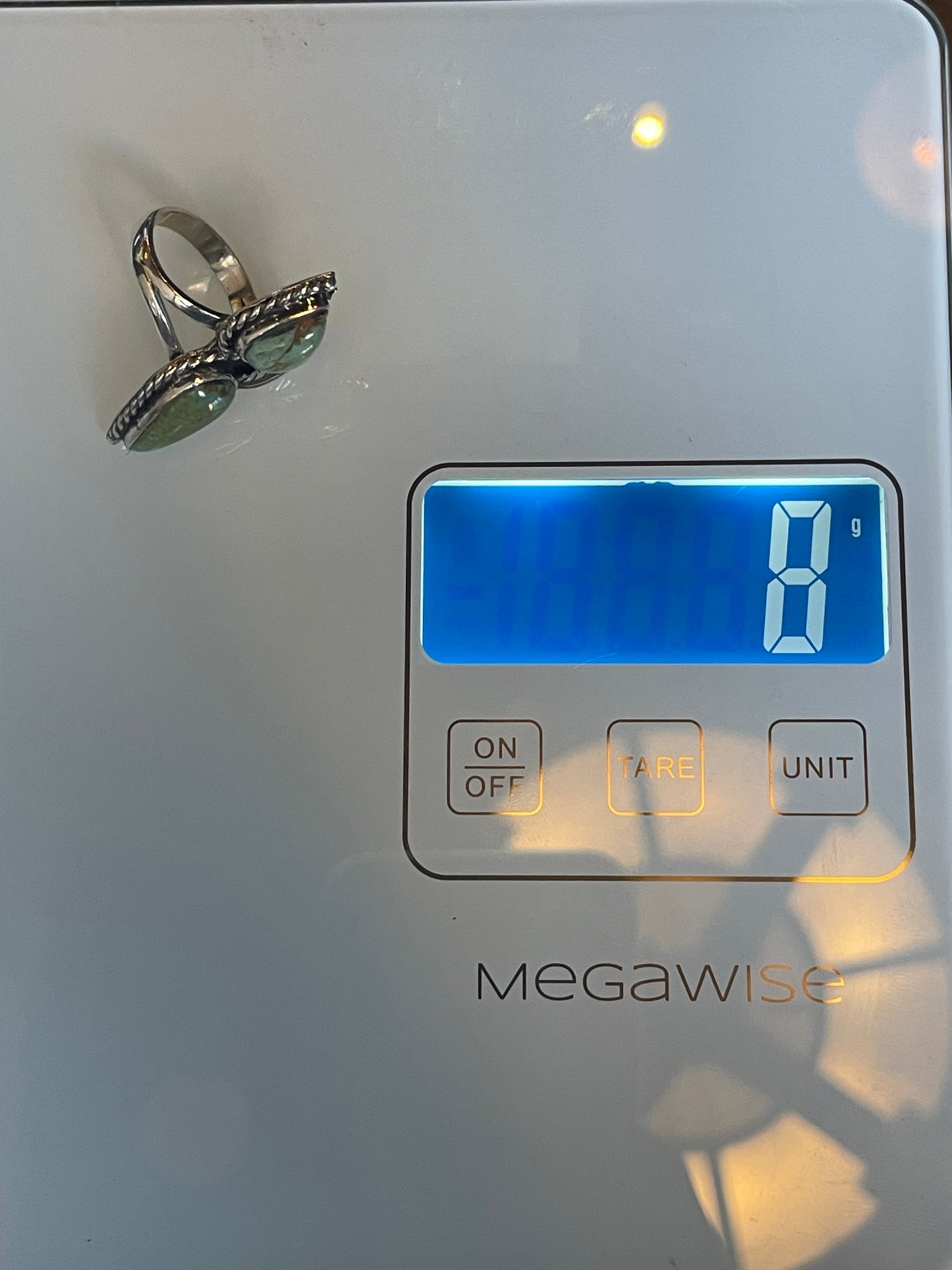 Kingman Turquoise Feather Ring Size 7 | 925 Sterling Silver C575