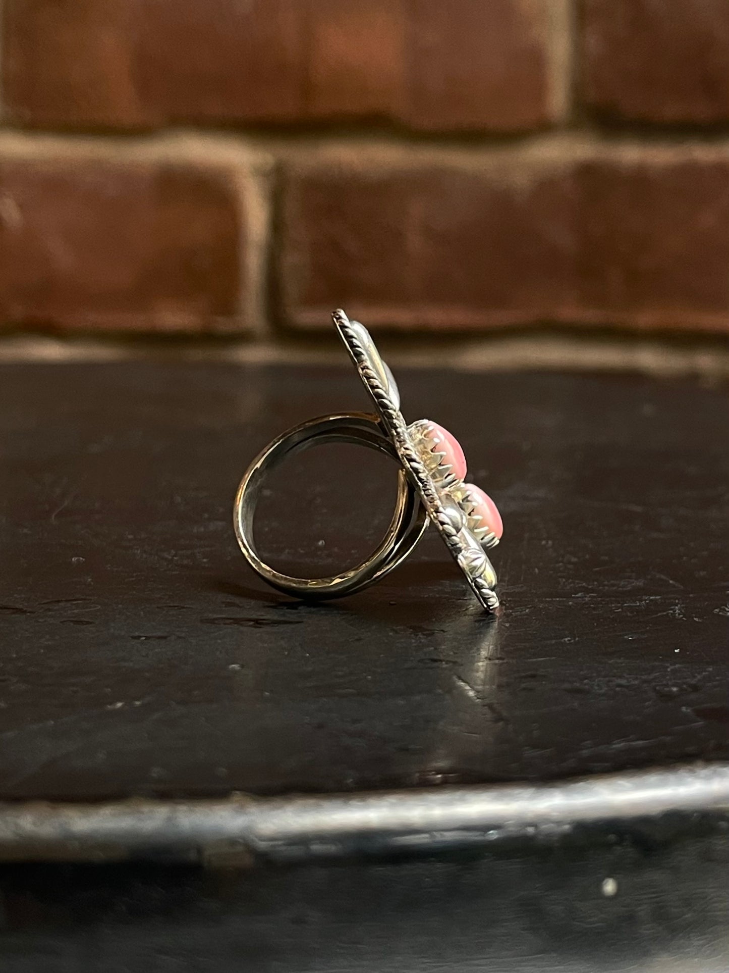 Pink Conch Dragonfly Ring Size 6 | 925 Sterling Silver E991