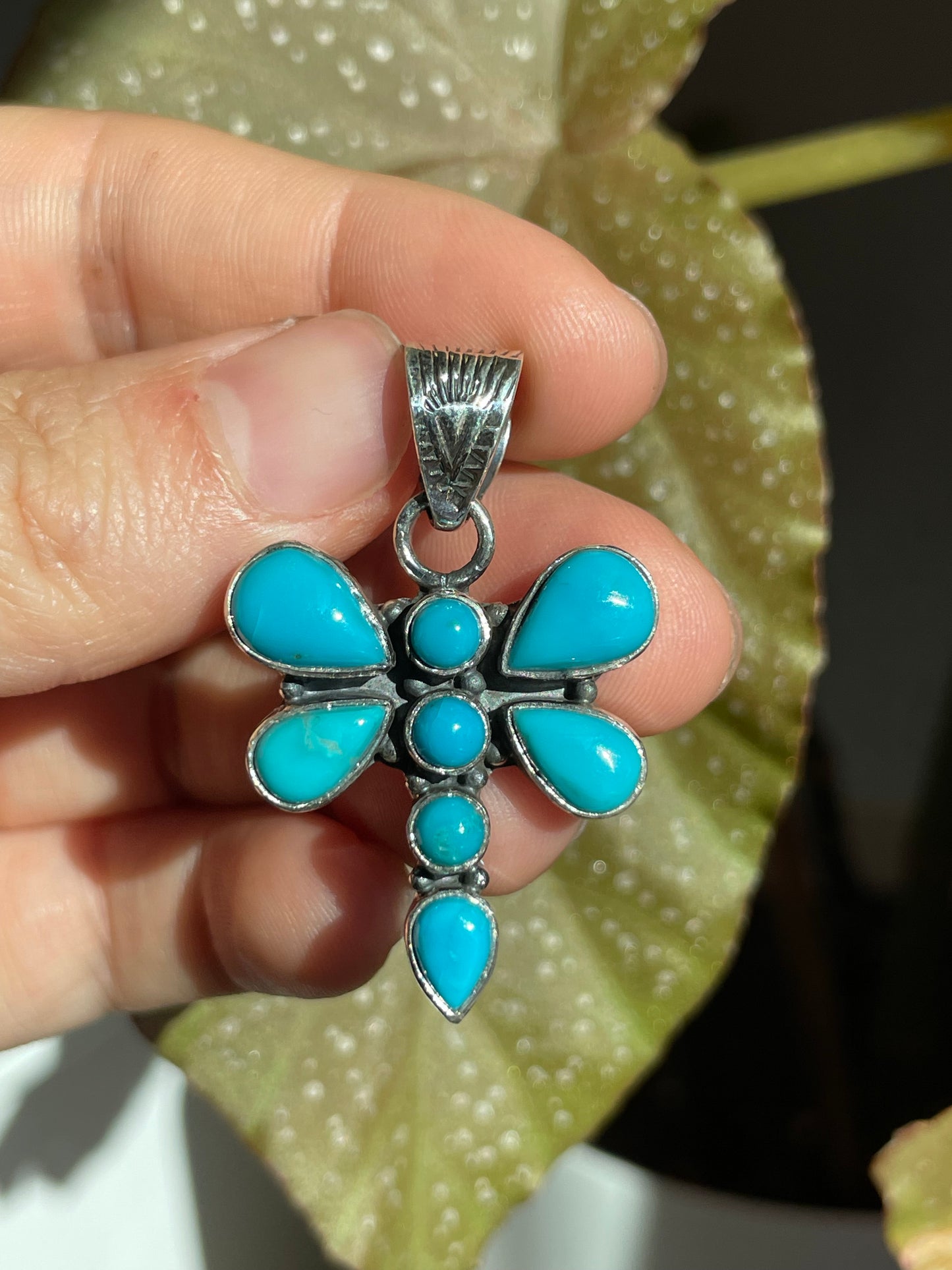 Turquoise Dragonfly Pendant | Sterling Silver 925 B860