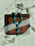 Kingman Turquoise Lariat Necklace | 925 Sterling Silver G592