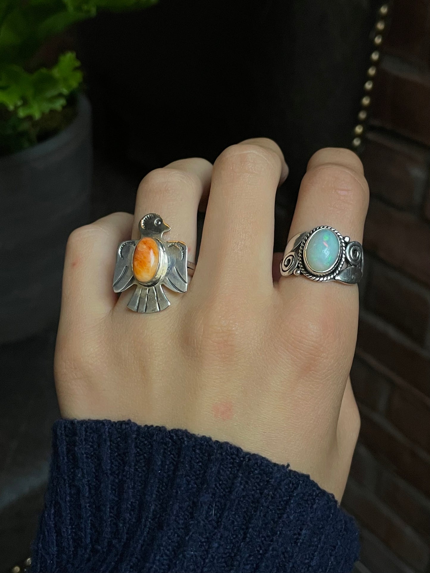 Spiny Oyster Thunderbird Ring Size 8 | 925 Sterling Silver G224