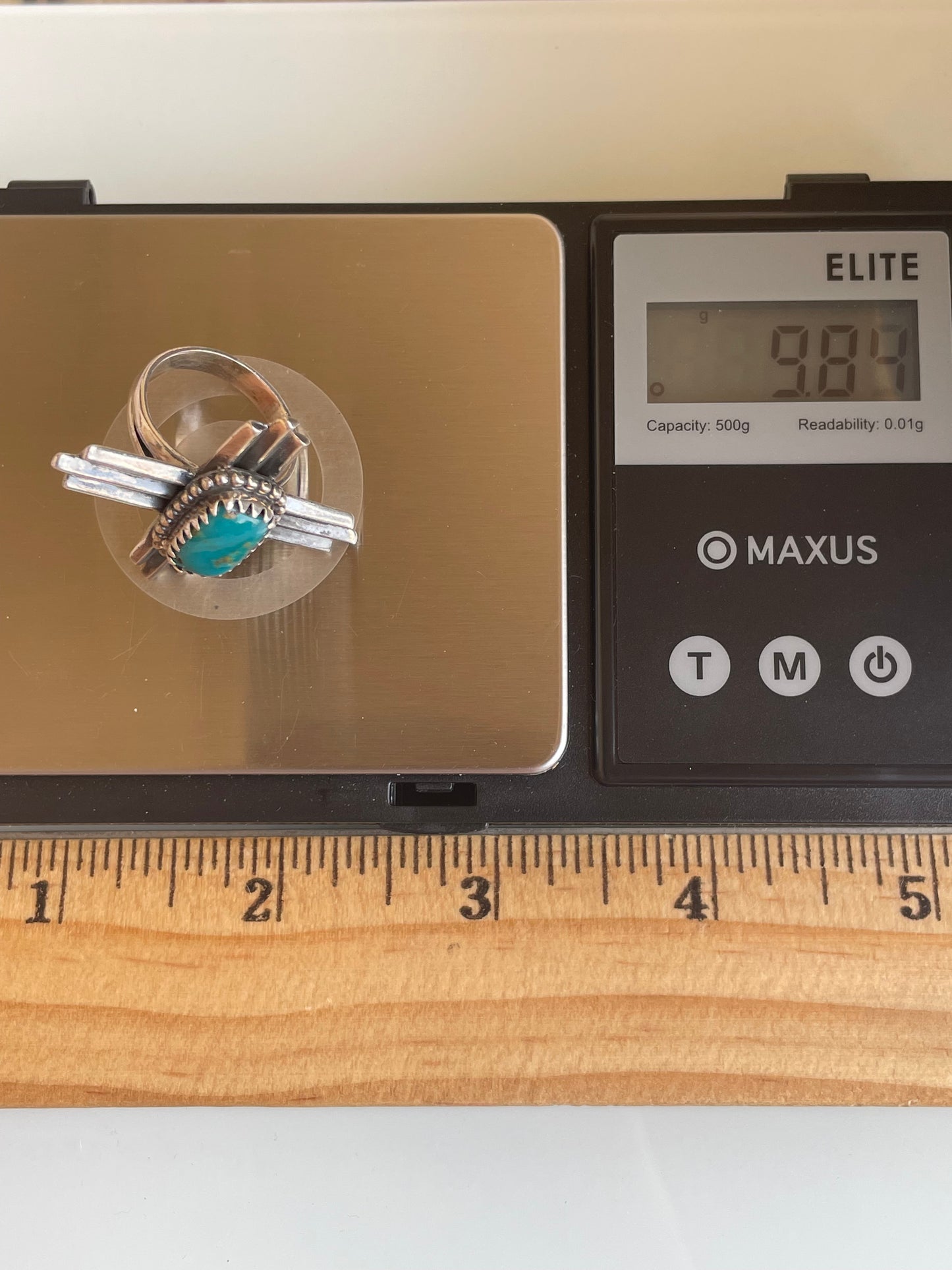 Kingman Turquoise Zia Cross Ring Size 6.75 | 925 Sterling Silver G496
