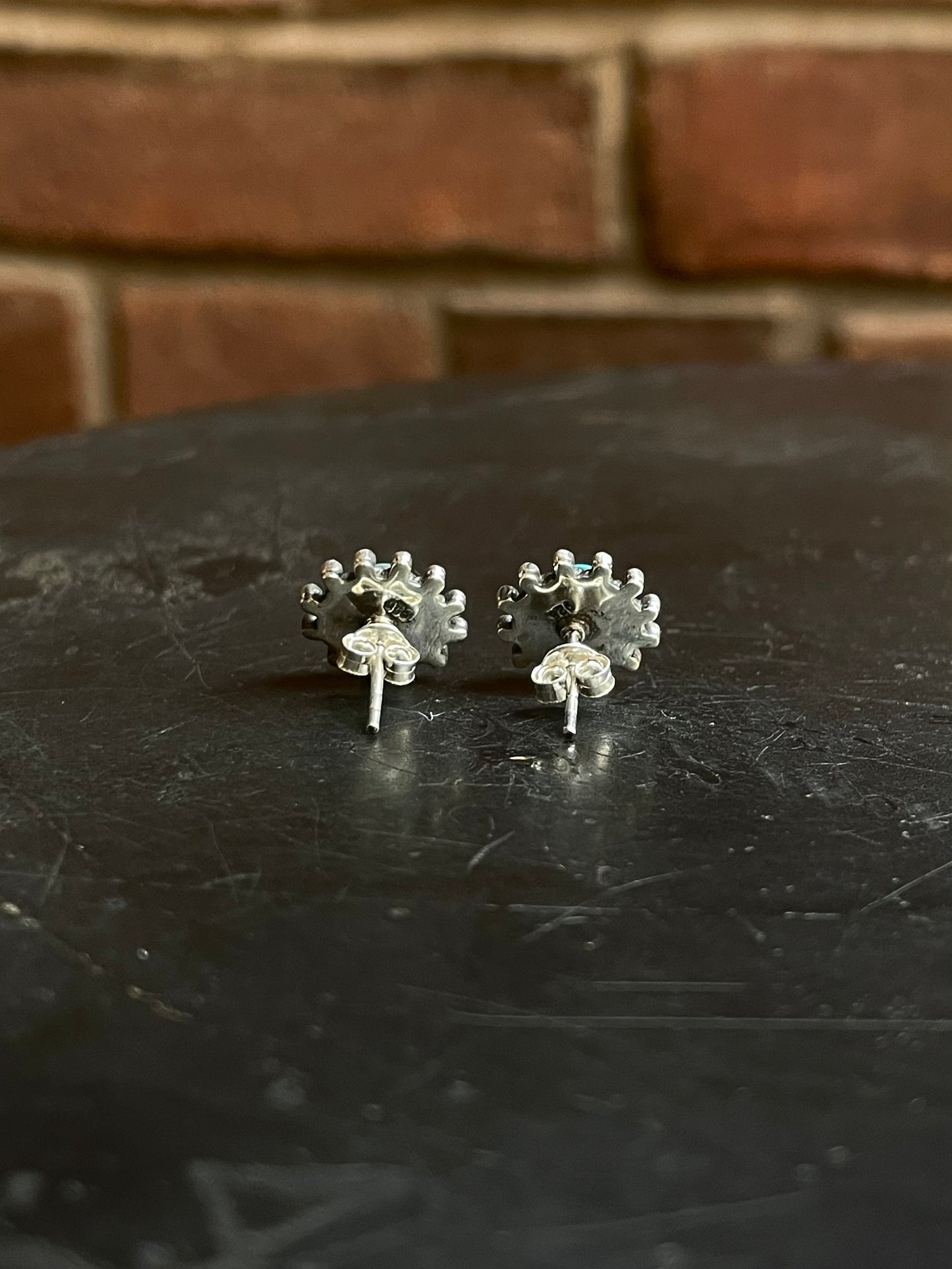 Kingman Turquoise Stud Earrings | 925 Sterling Silver E810