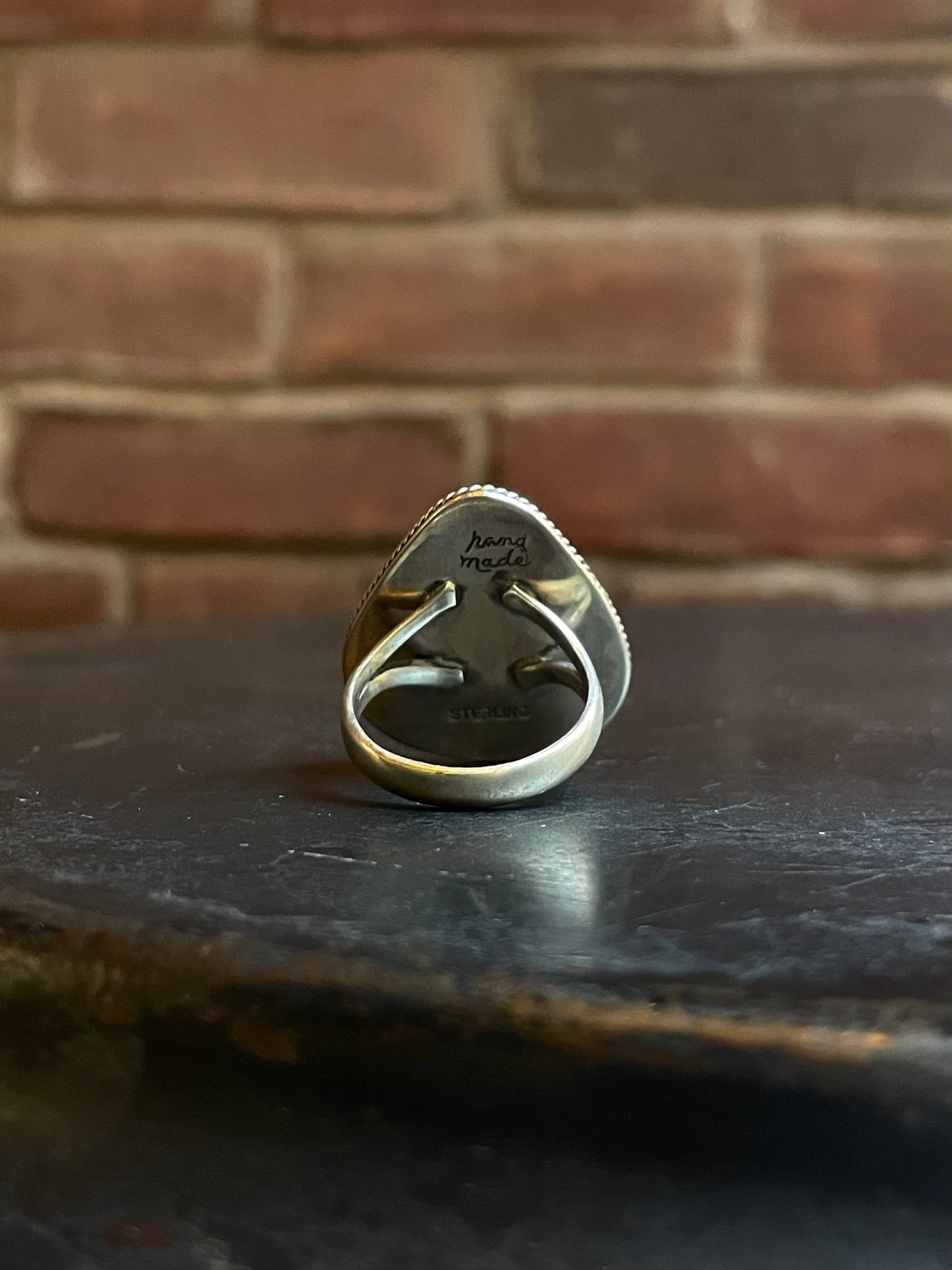 Turquoise Tear Drop Ring Size 9 | Sterling Silver E861