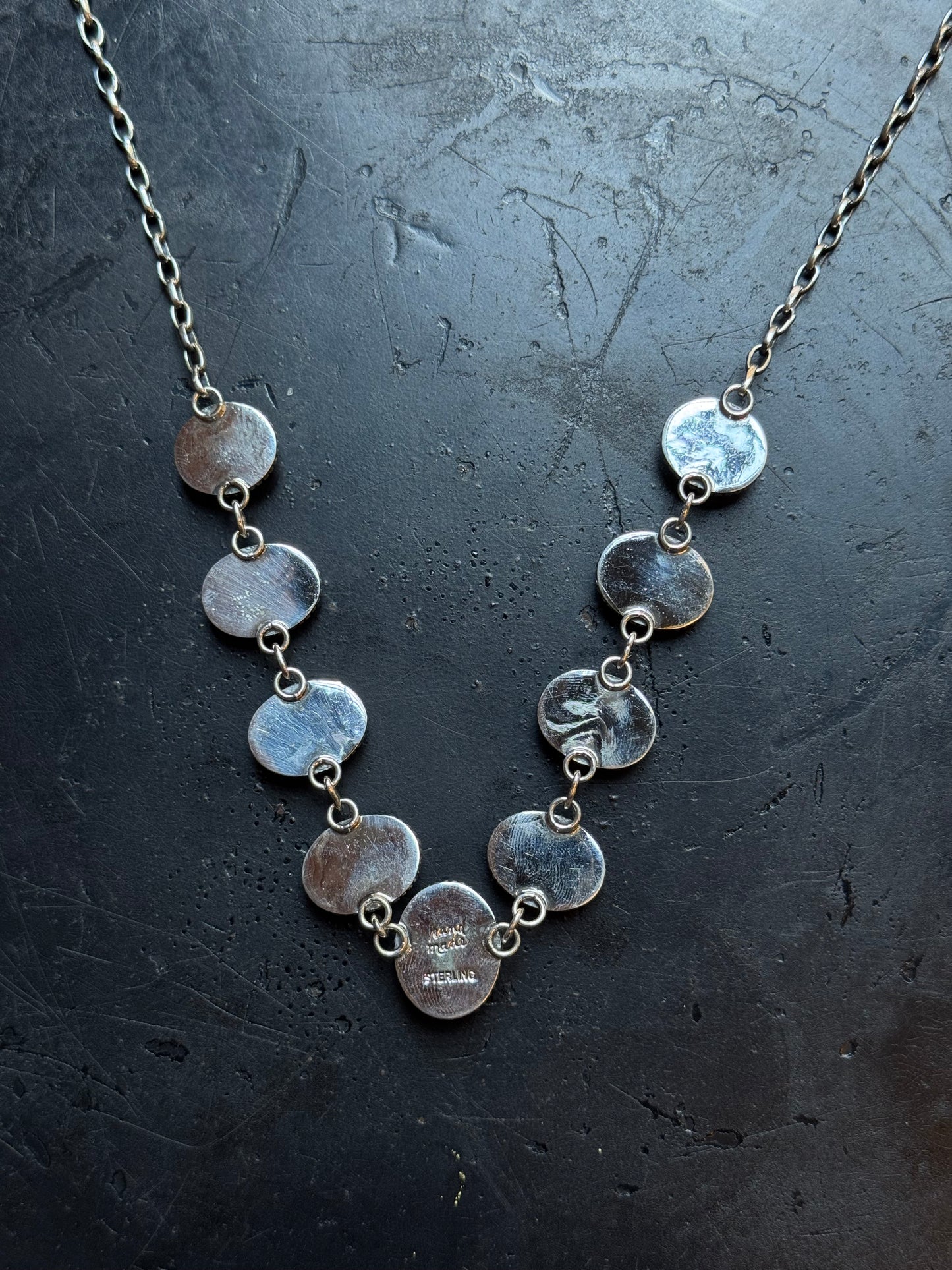 Turquoise Oval Necklace | Sterling Silver | 7.2 in | A985