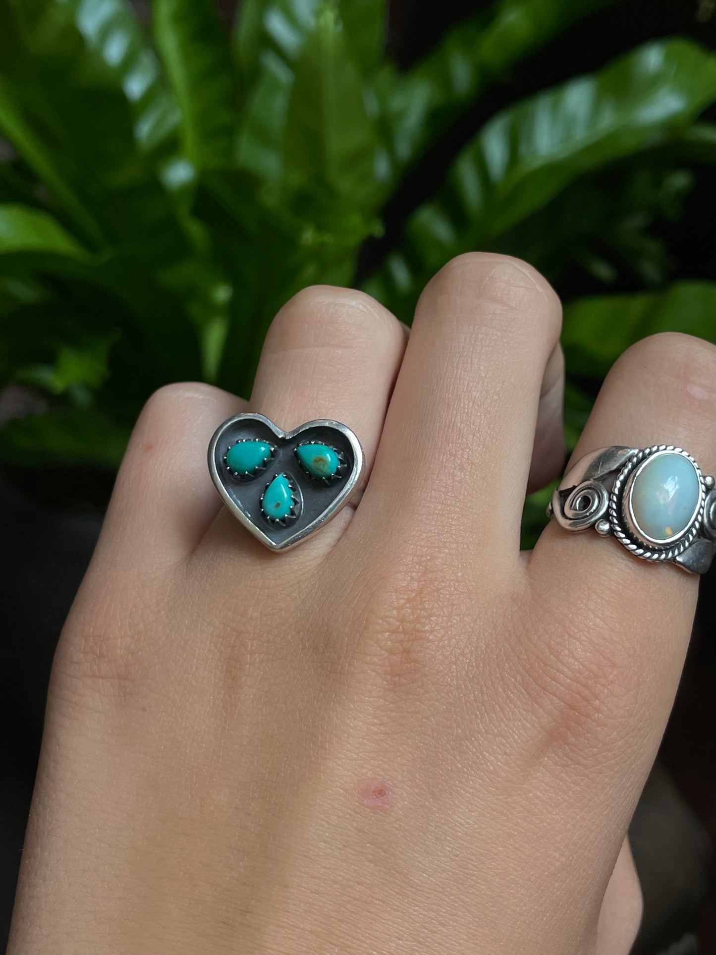 Turquoise Heart Ring Size 6.75 | 925 Sterling Silver G293
