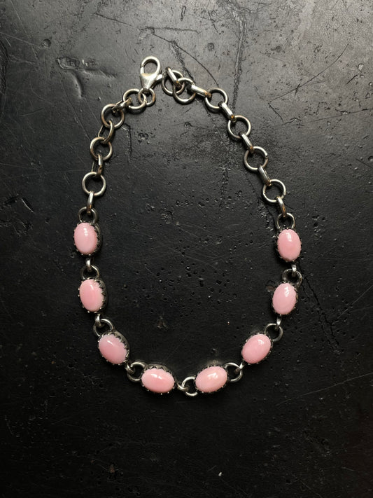 Pink Conch Link Bracelet | 925 Sterling Silver E108