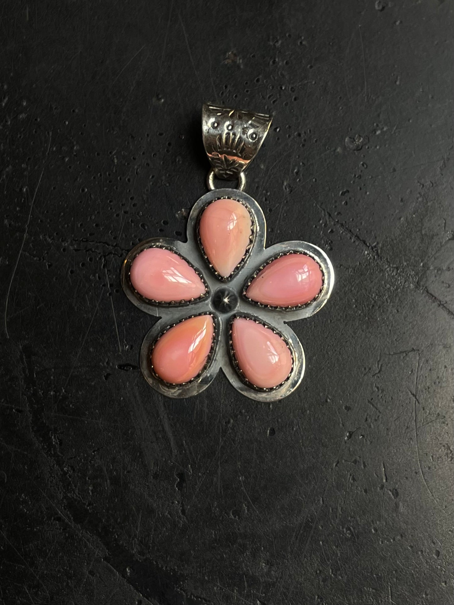 Pink Conch Flower Pendant | 925 Sterling Silver E233
