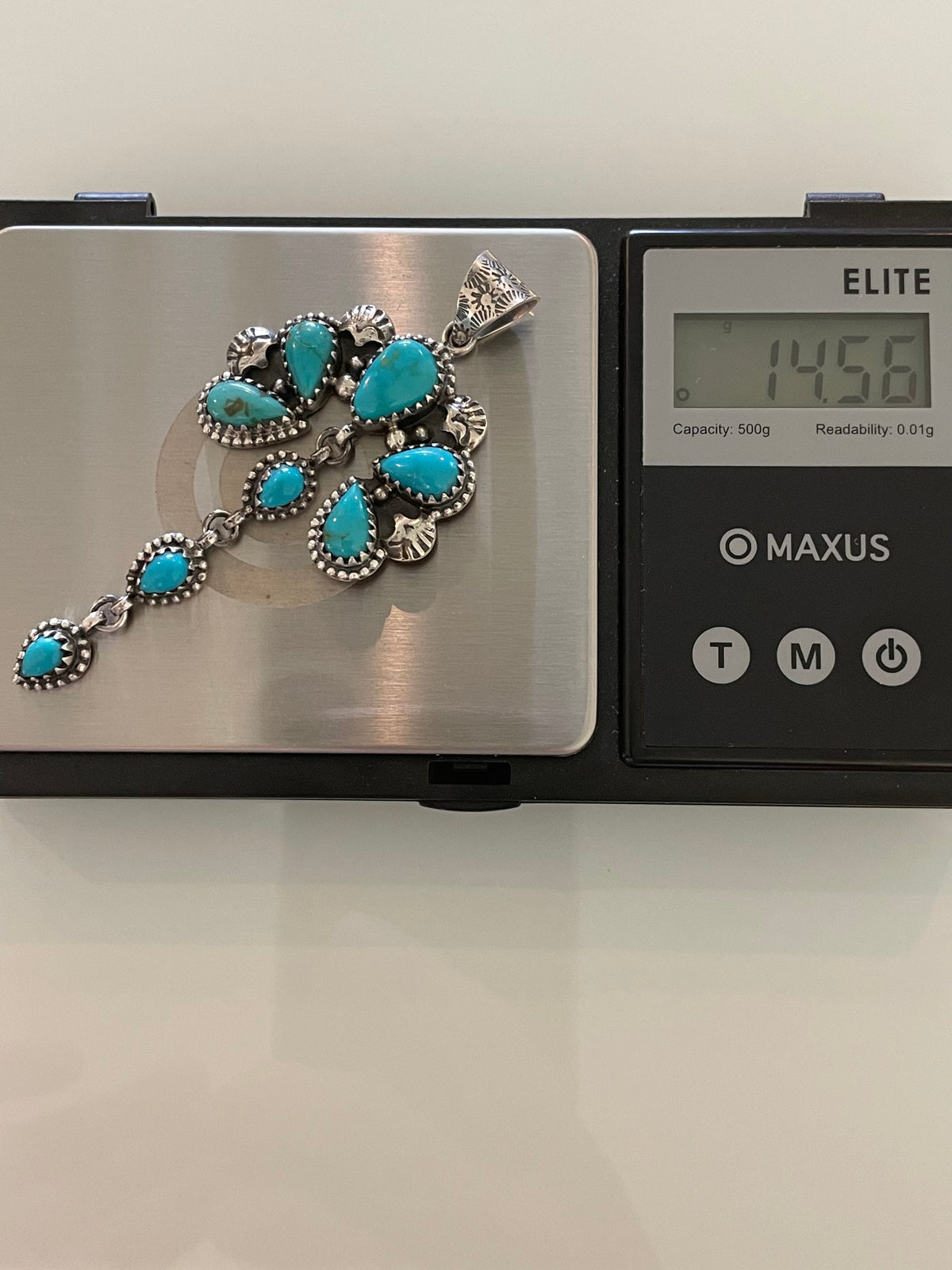 Turquoise Dangle Cluster Pendant | 925 Sterling Silver G690