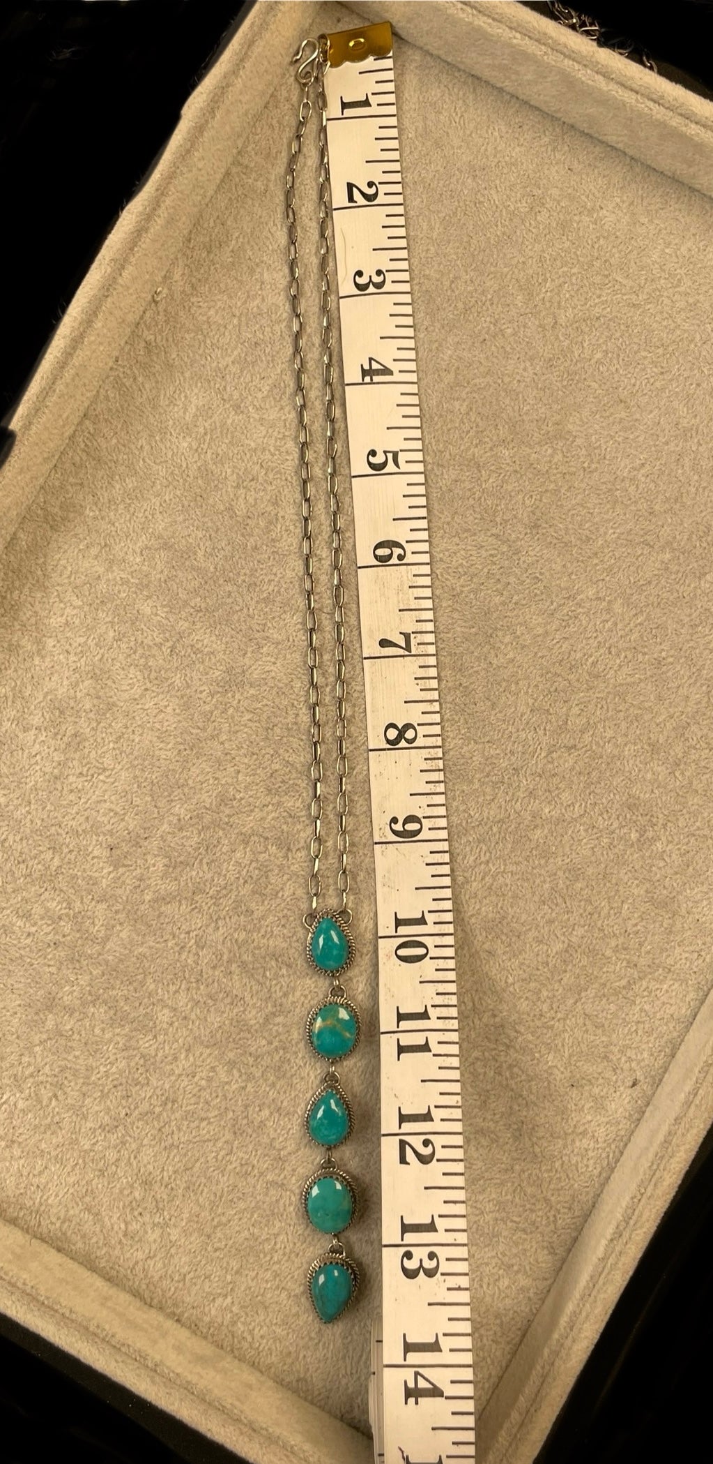 Kingman Turquoise Drop Necklace | Sterling Silver D130