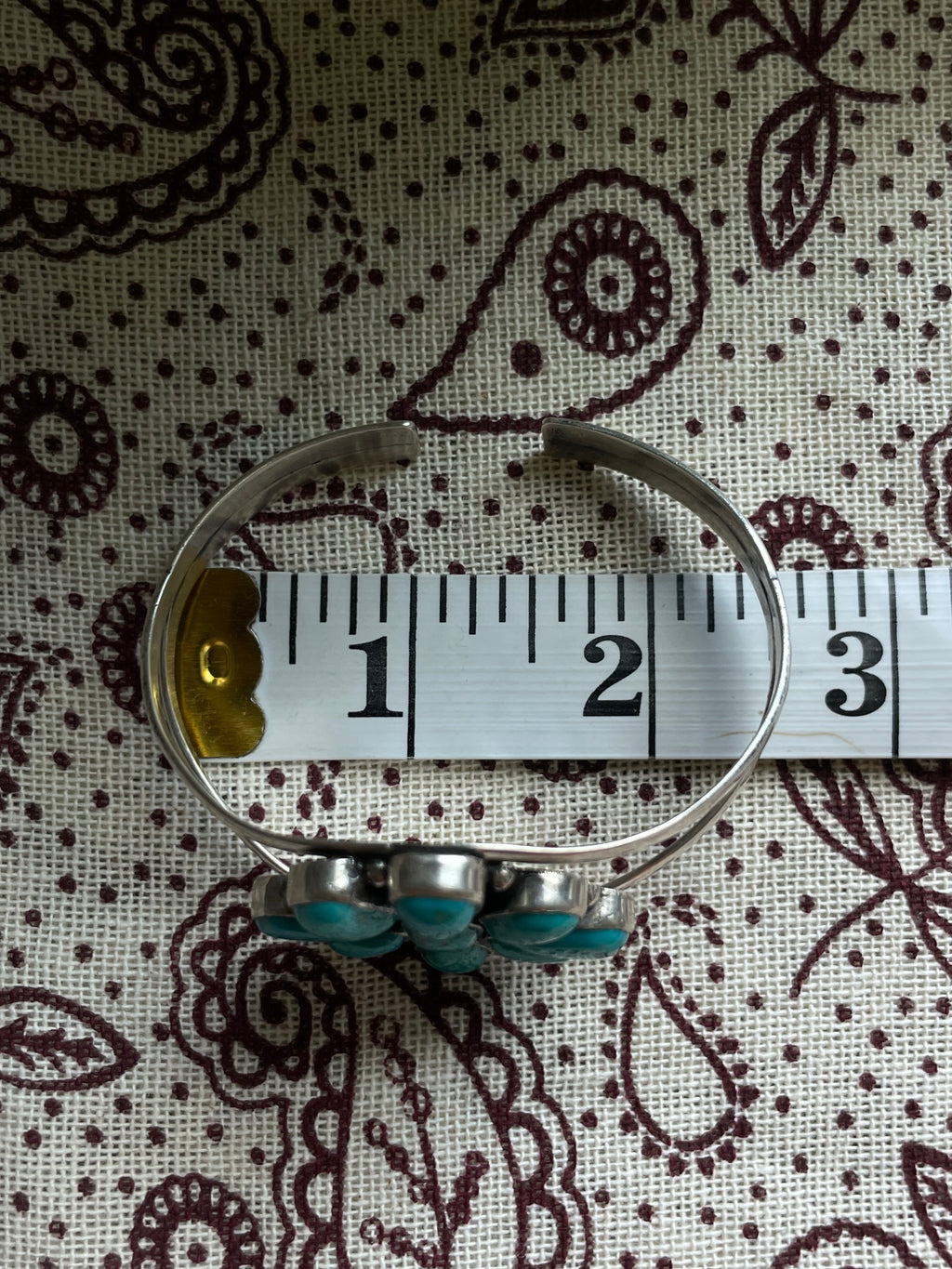 Turquoise Cluster Cuff Bracelet | 925 Sterling Silver D283
