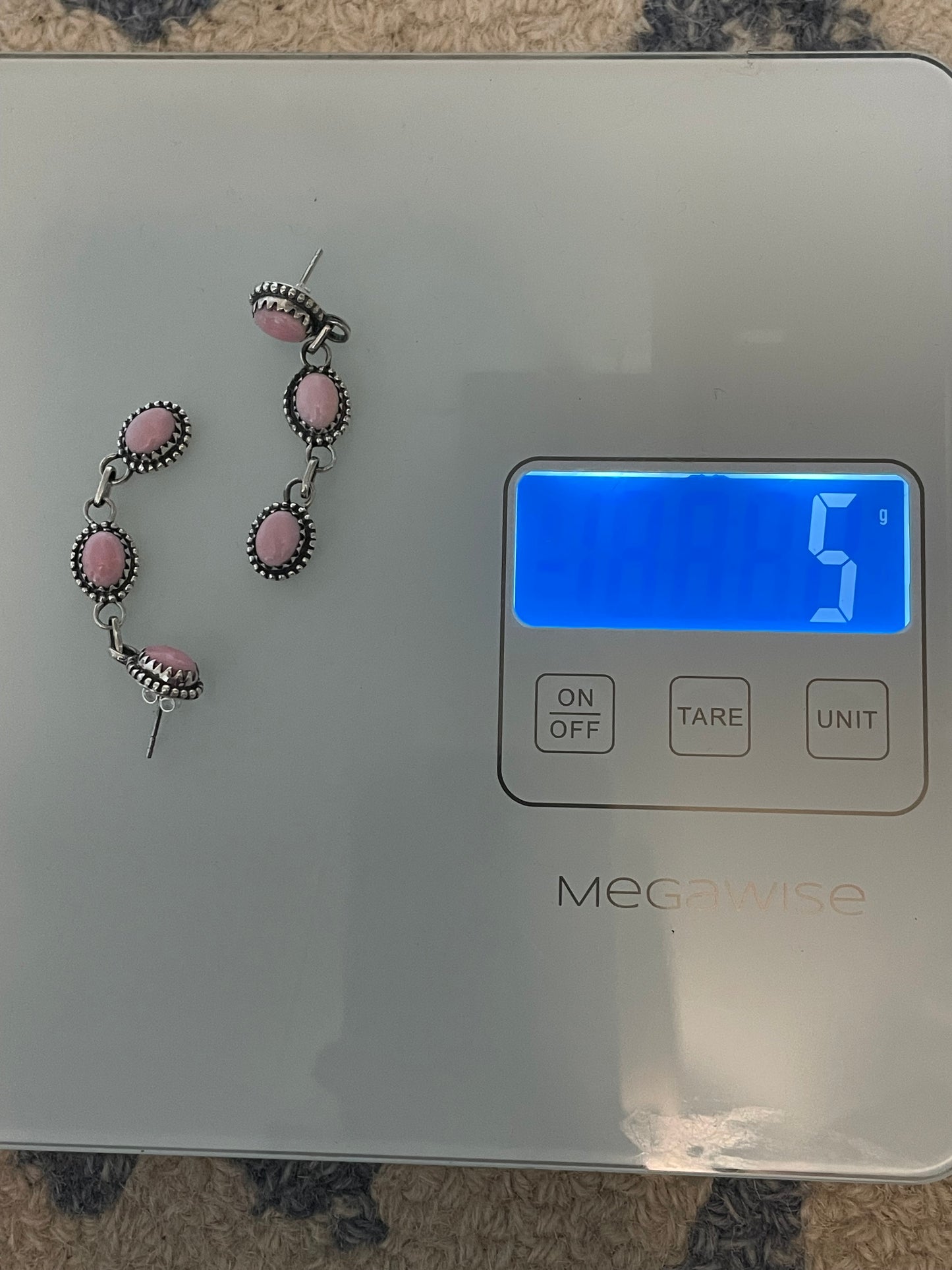 Pink Conch Drop Stud Earrings | 925 Sterling Silver C834