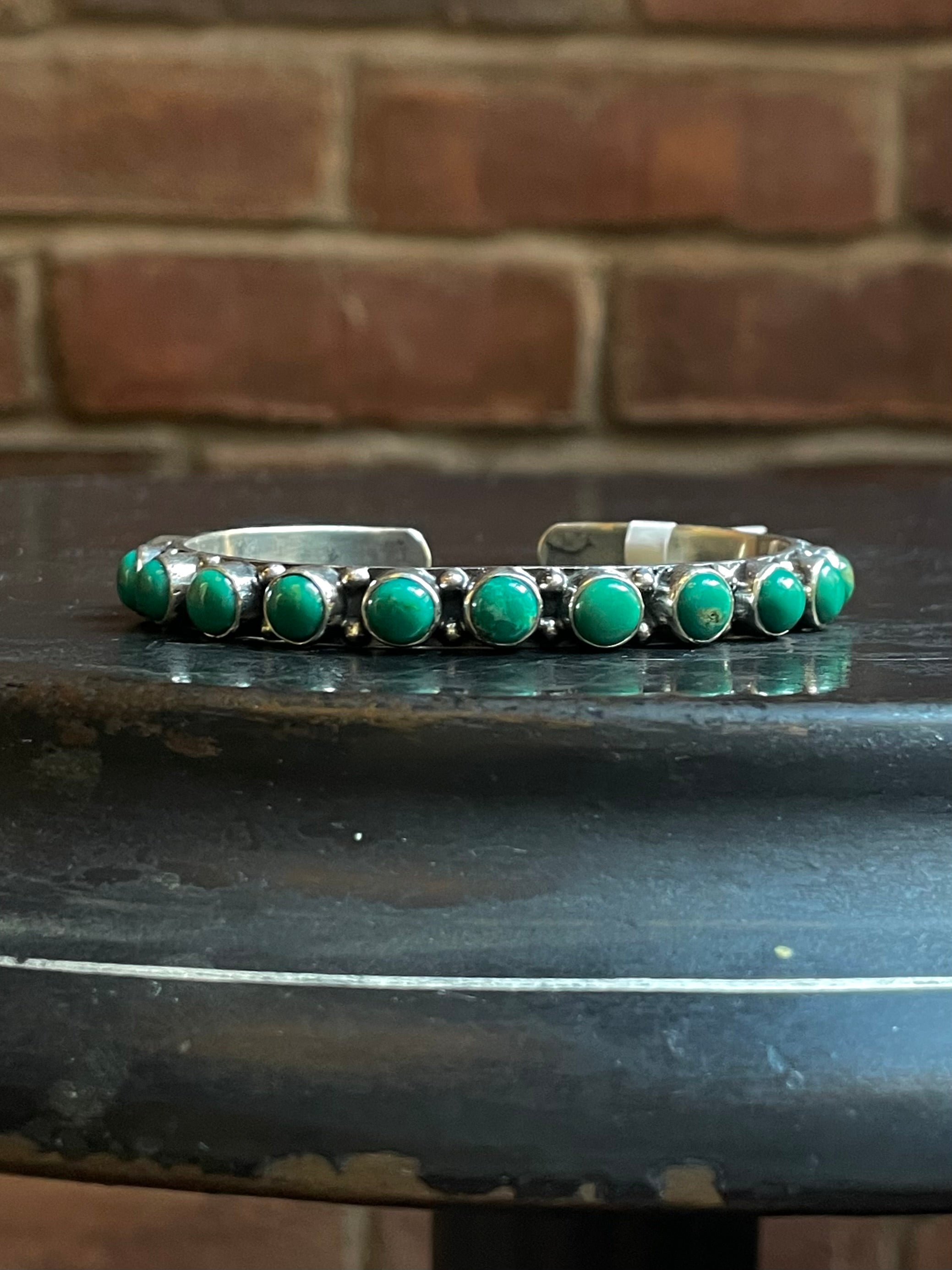 Kingman Turquoise Adjustable Cuff | Sterling Silver | A786
