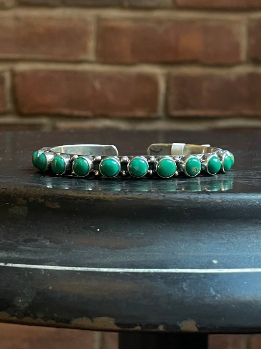 Kingman Turquoise Adjustable Cuff | Sterling Silver | A786