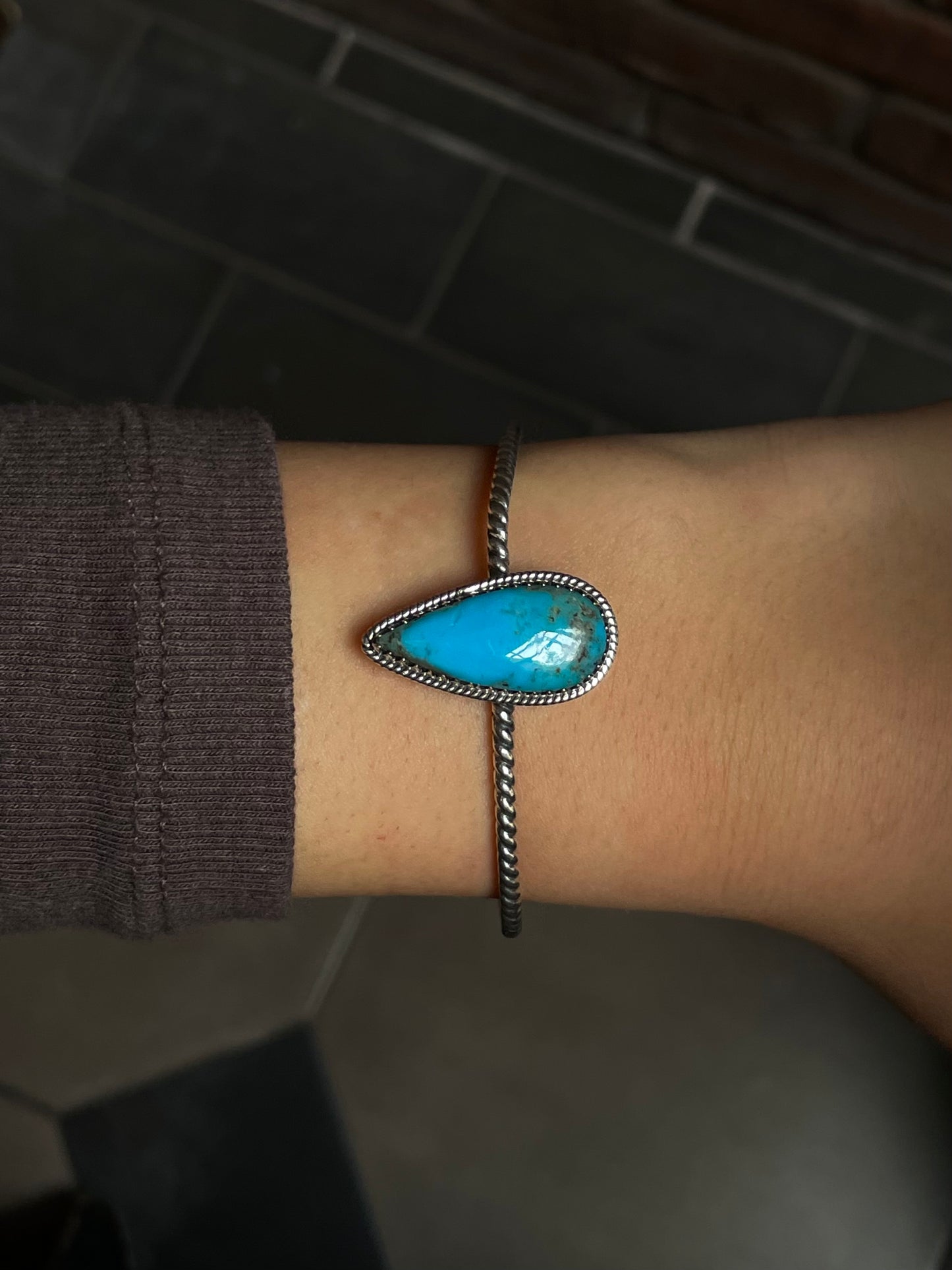 Kingman Turquoise Cuff Bracelet | 925 Sterling Silver Southwest C999