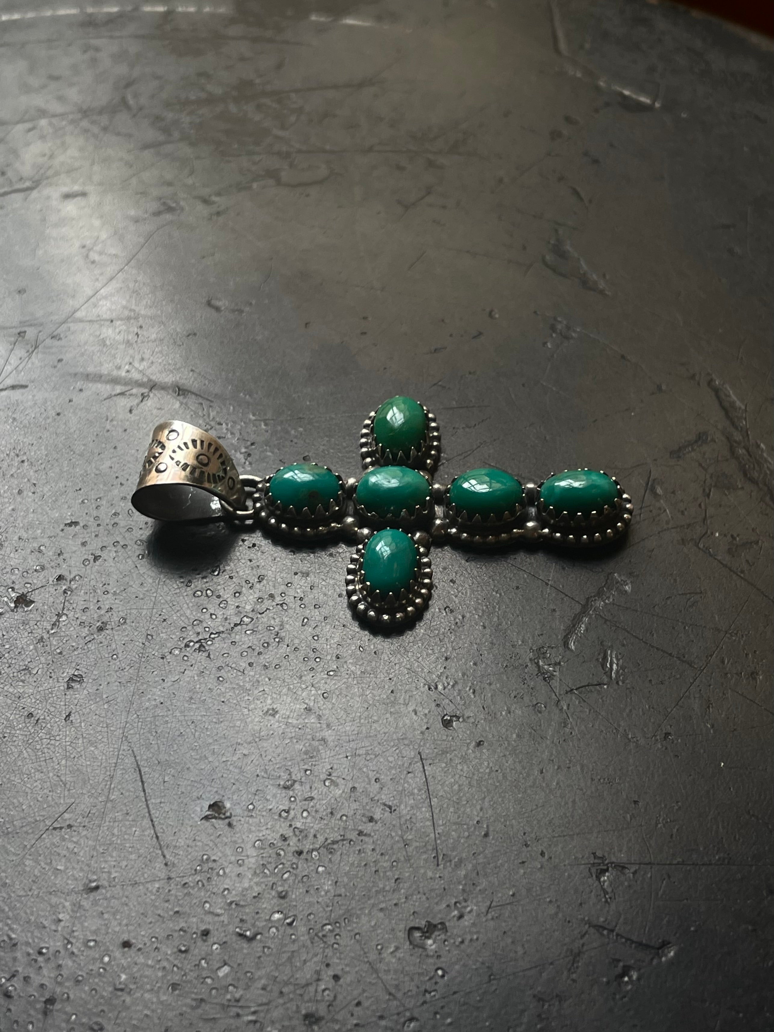 Turquoise Cross Pendant | 925 Sterling Silver E704