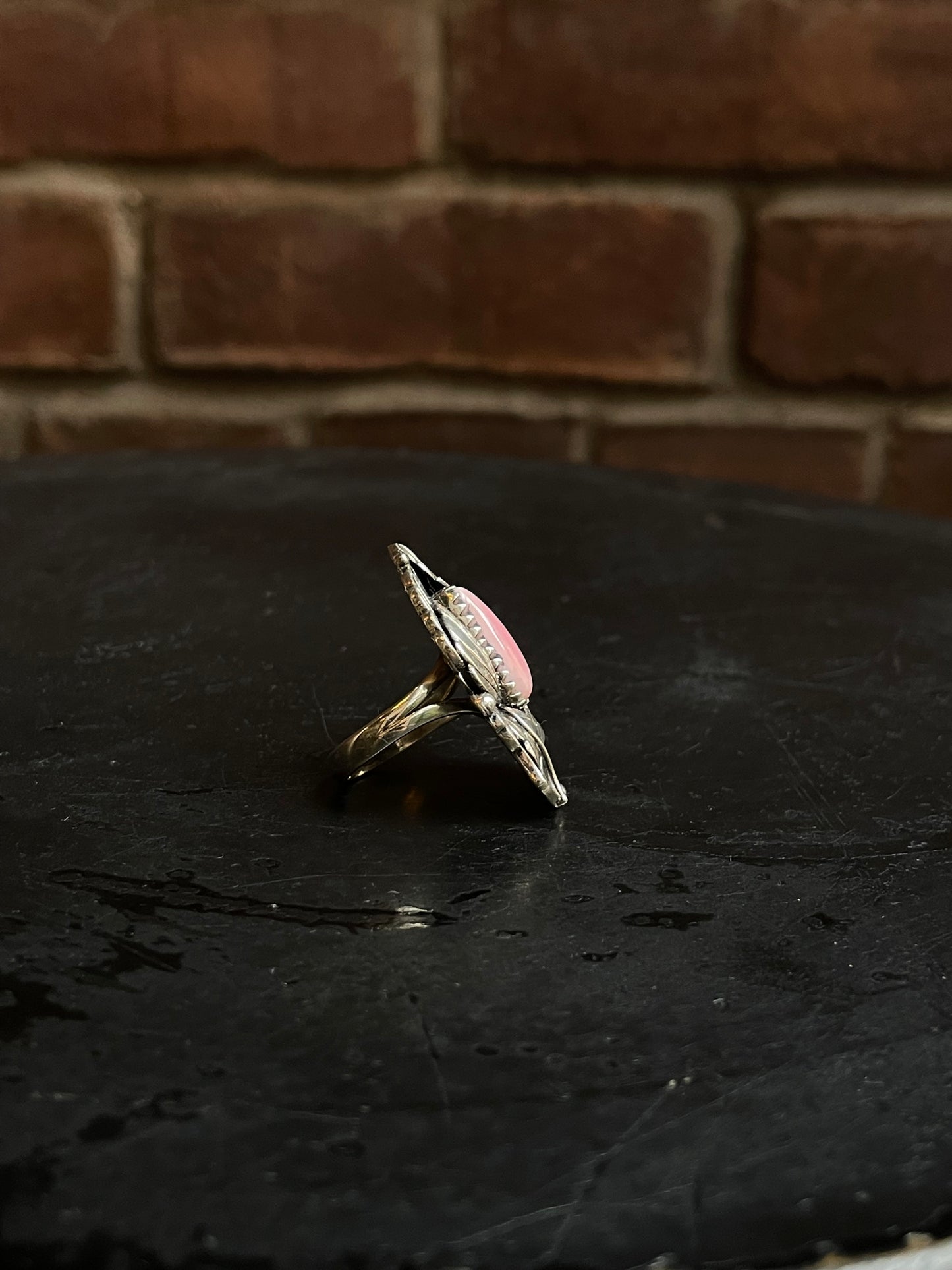 Pink Conch Feather Ring Size 6 | 925 Sterling Silver Southwest E171