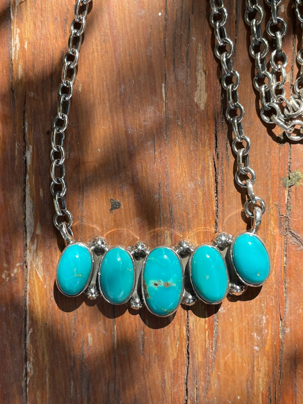 Turquoise Bar Chain Necklace | 925 Sterling Silver B157