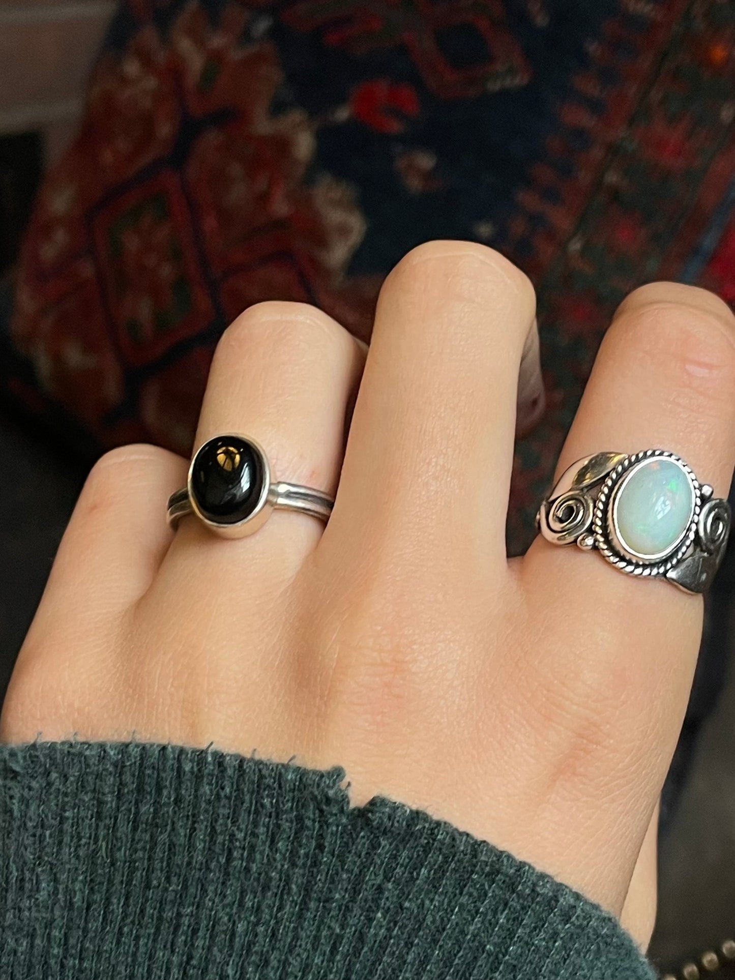 Black Onyx Ring | Sterling Silver | Size 7 G327