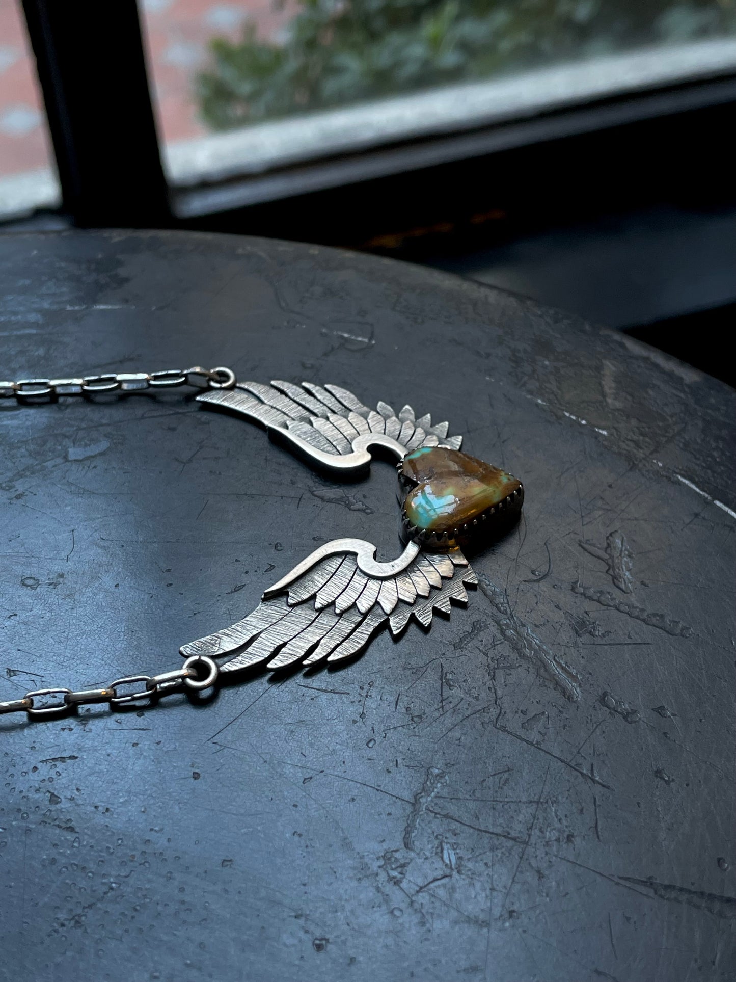 Kingman Wings Turquoise Necklace | 925 Sterling Silver E364