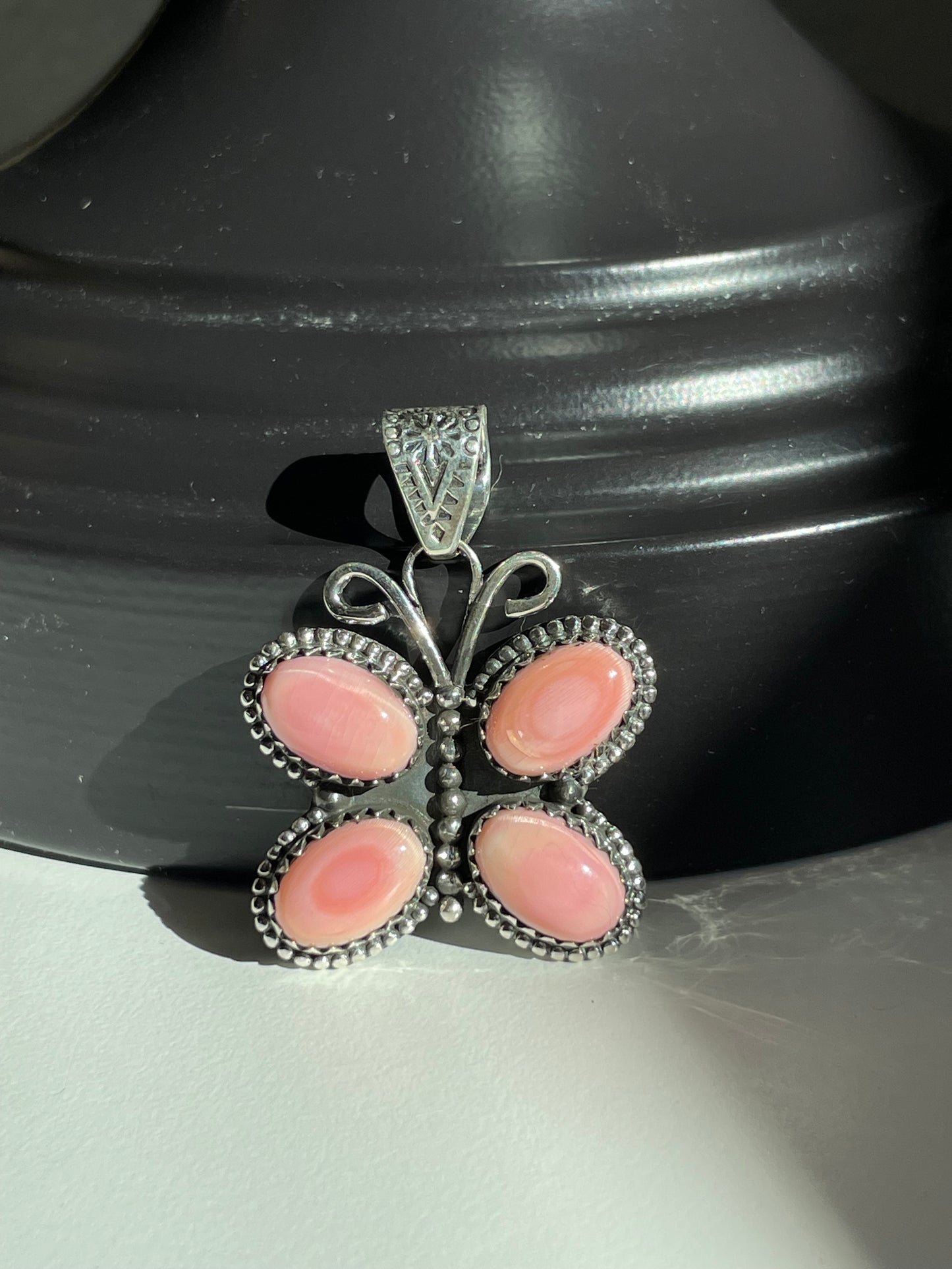 Pink Conch Butterfly Pendant | Sterling Silver 925