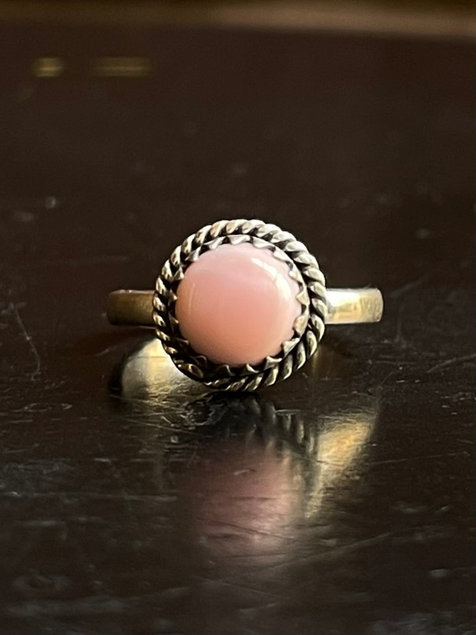 Pink Conch Ring Size 6 | 925 Sterling Silver G539