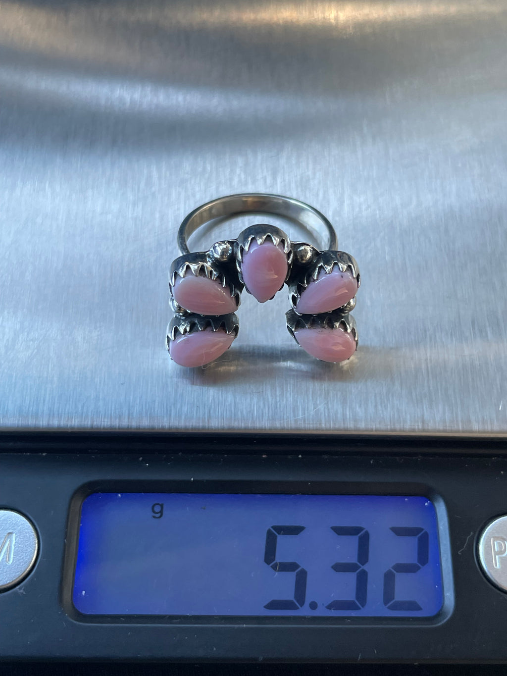 Pink Conch Naja Ring Size 7 | 925 Sterling Silver Southwest D101