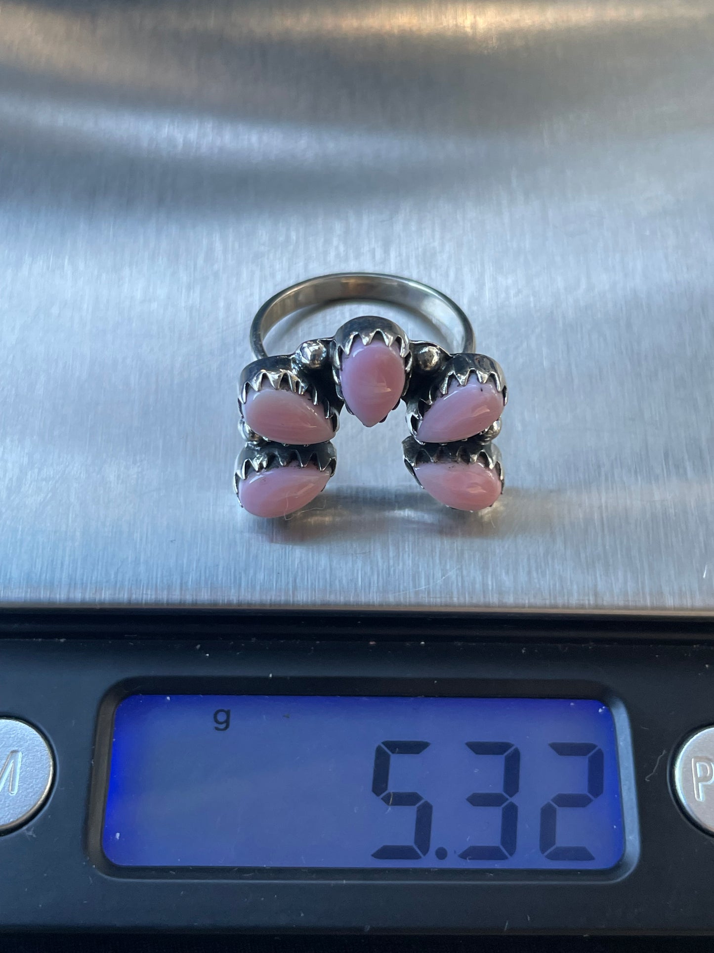 Pink Conch Naja Ring Size 7 | 925 Sterling Silver Southwest D101