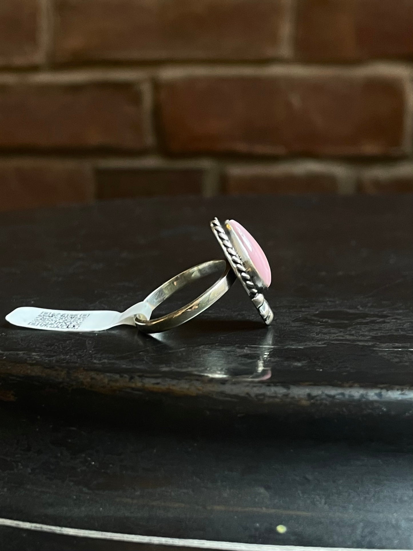 Pink Conch Teardrop Ring | Sterling Silver | Size 8 | A737