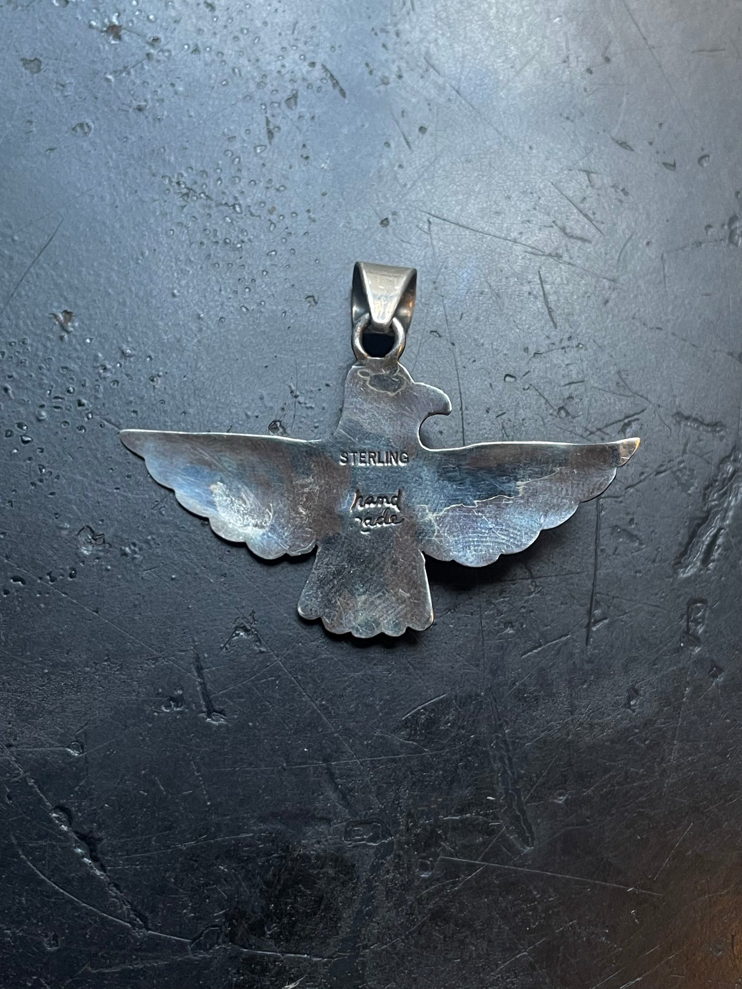 Pink Conch Thunderbird Pendant | 925 Sterling Silver E501
