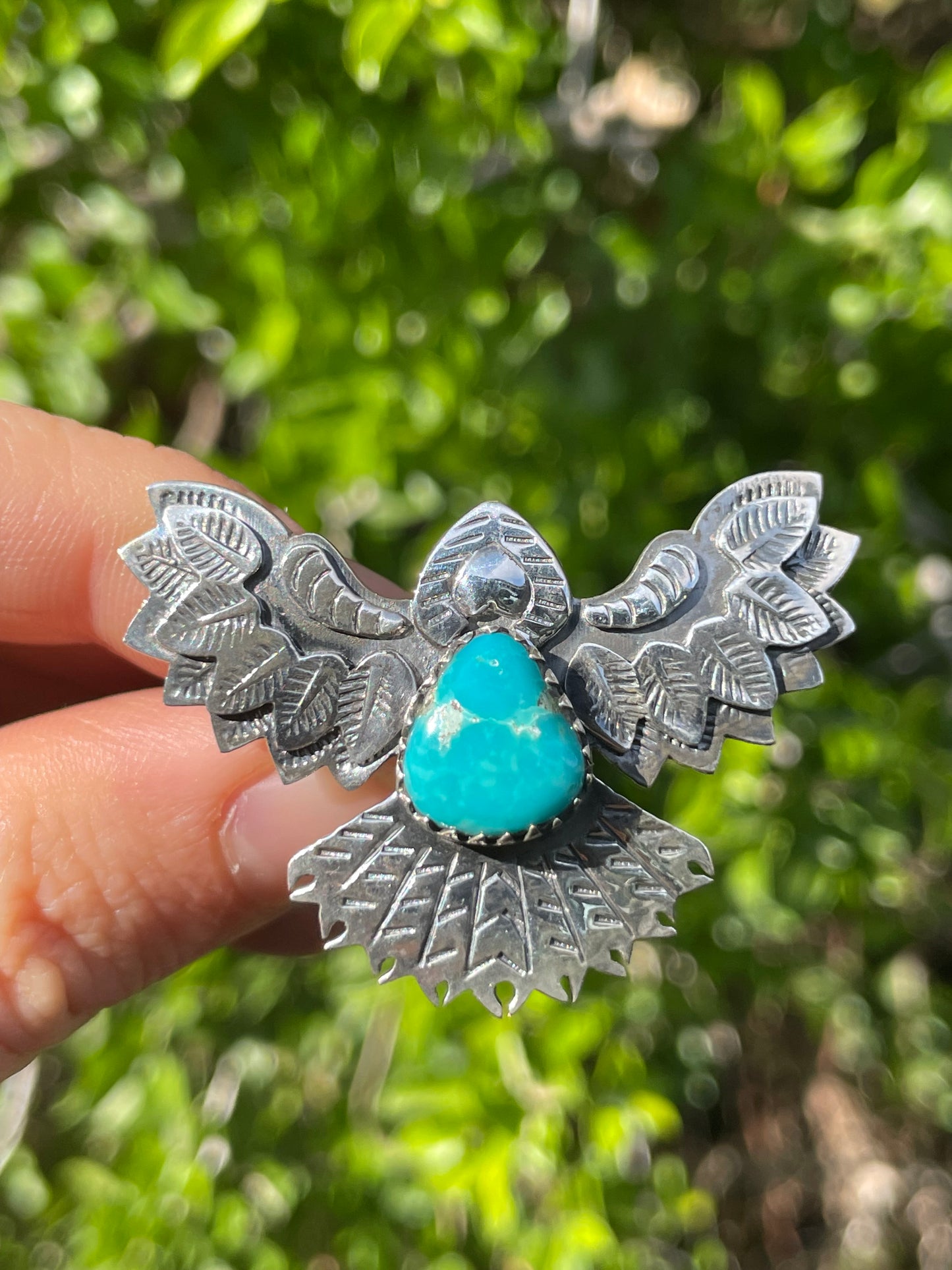 Turquoise Thunderbird Ring Size 7 | 925 Sterling Silver B560