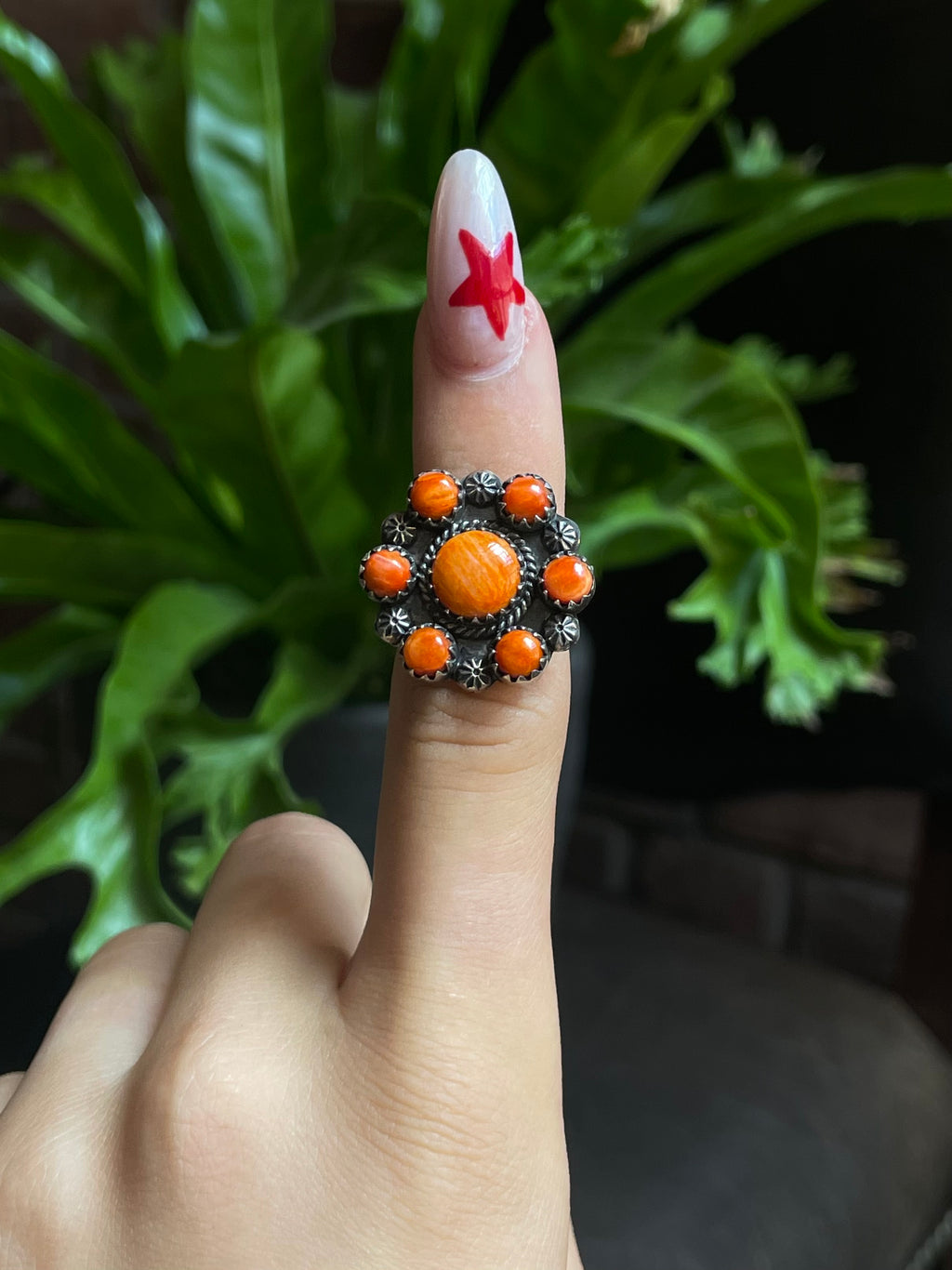 Spiny Oyster Flower Ring Size 6 | 925 Sterling Silver G545