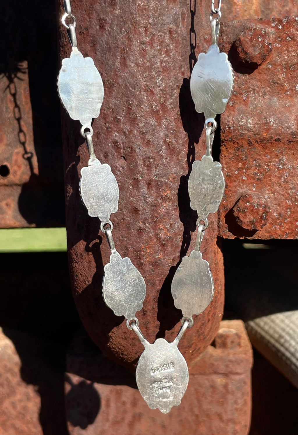 Pink Conch Lariat Necklace | Teardrop Station Drop | 925 Silver E565