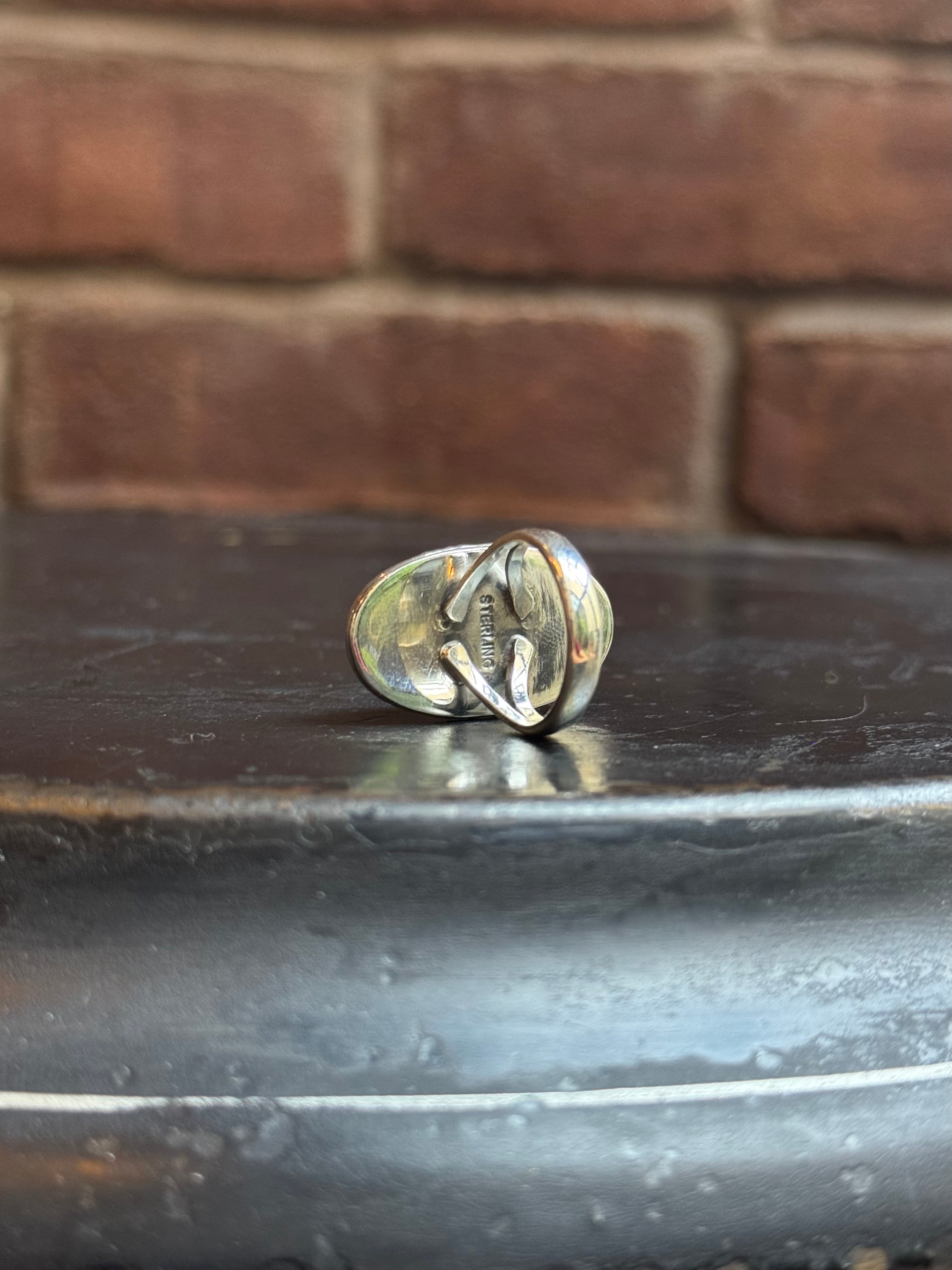 Pink Conch Oval Ring | 925 Sterling Silver | Size 6 C199