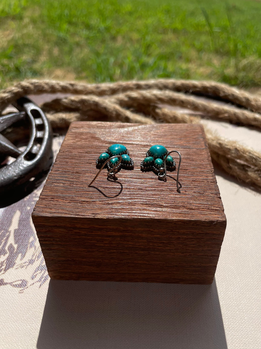Turquoise Paw Print Dangle Earrings | 925 Sterling Silver G708