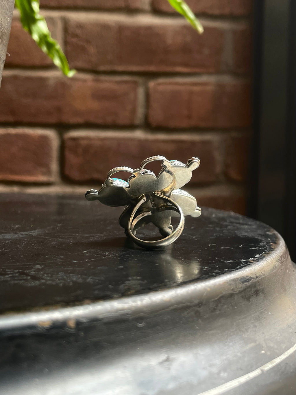 Turquoise & Pink Conch Butterfly Ring | 925 Sterling Silver | Size 6.75 E295
