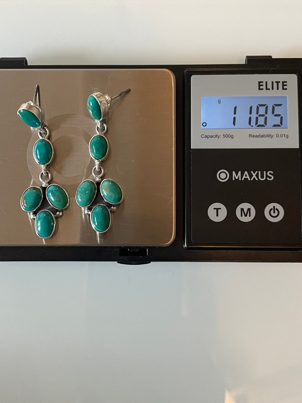 Kingman Turquoise Stud Dangle Earrings | 925 Sterling Silver G657