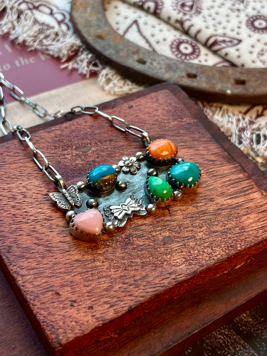 Multi-Stone Bar Necklace | 925 Sterling Silver D213