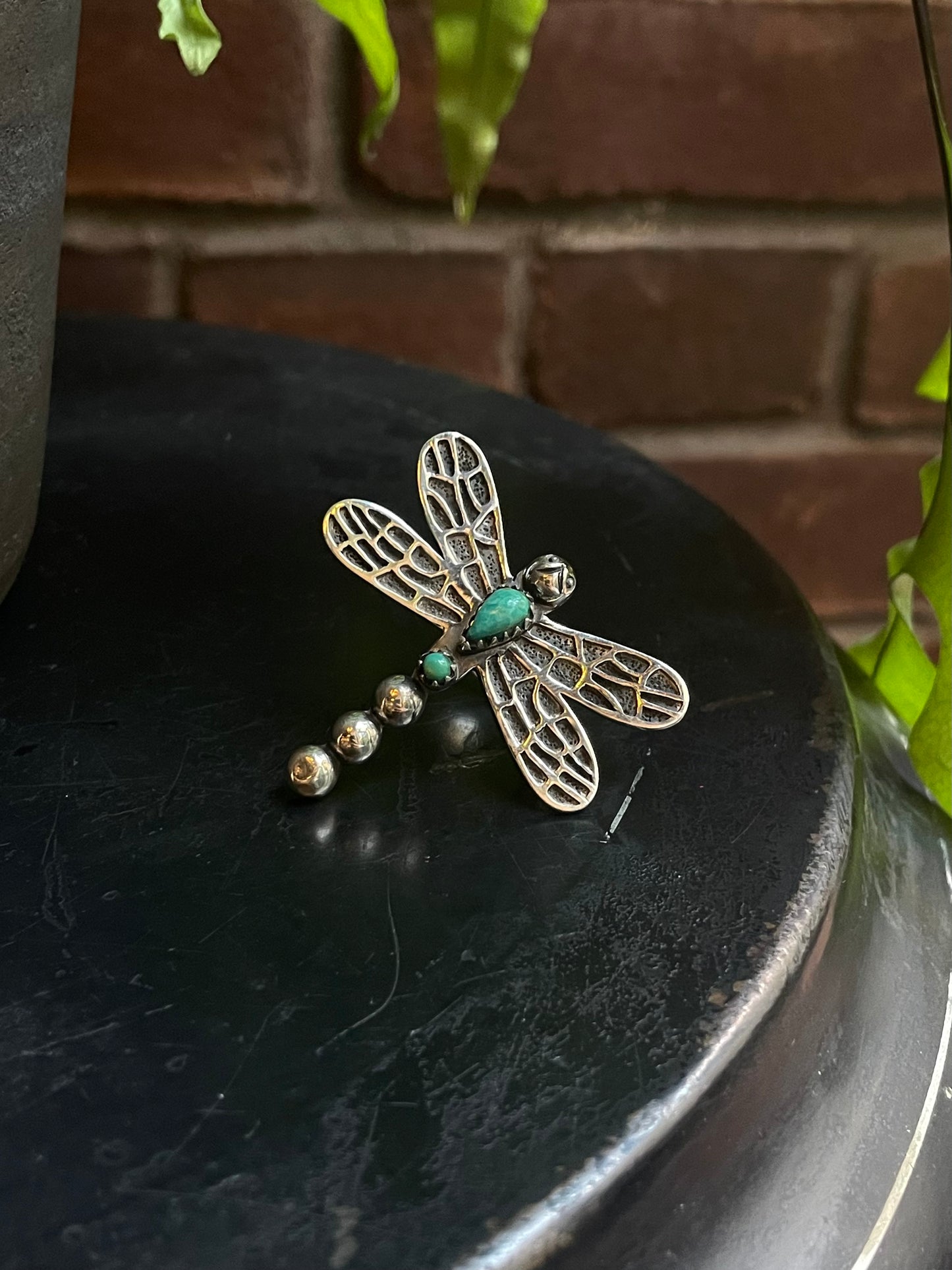 Turquoise Dragonfly Ring | Sterling Silver 925 Size 9 C726